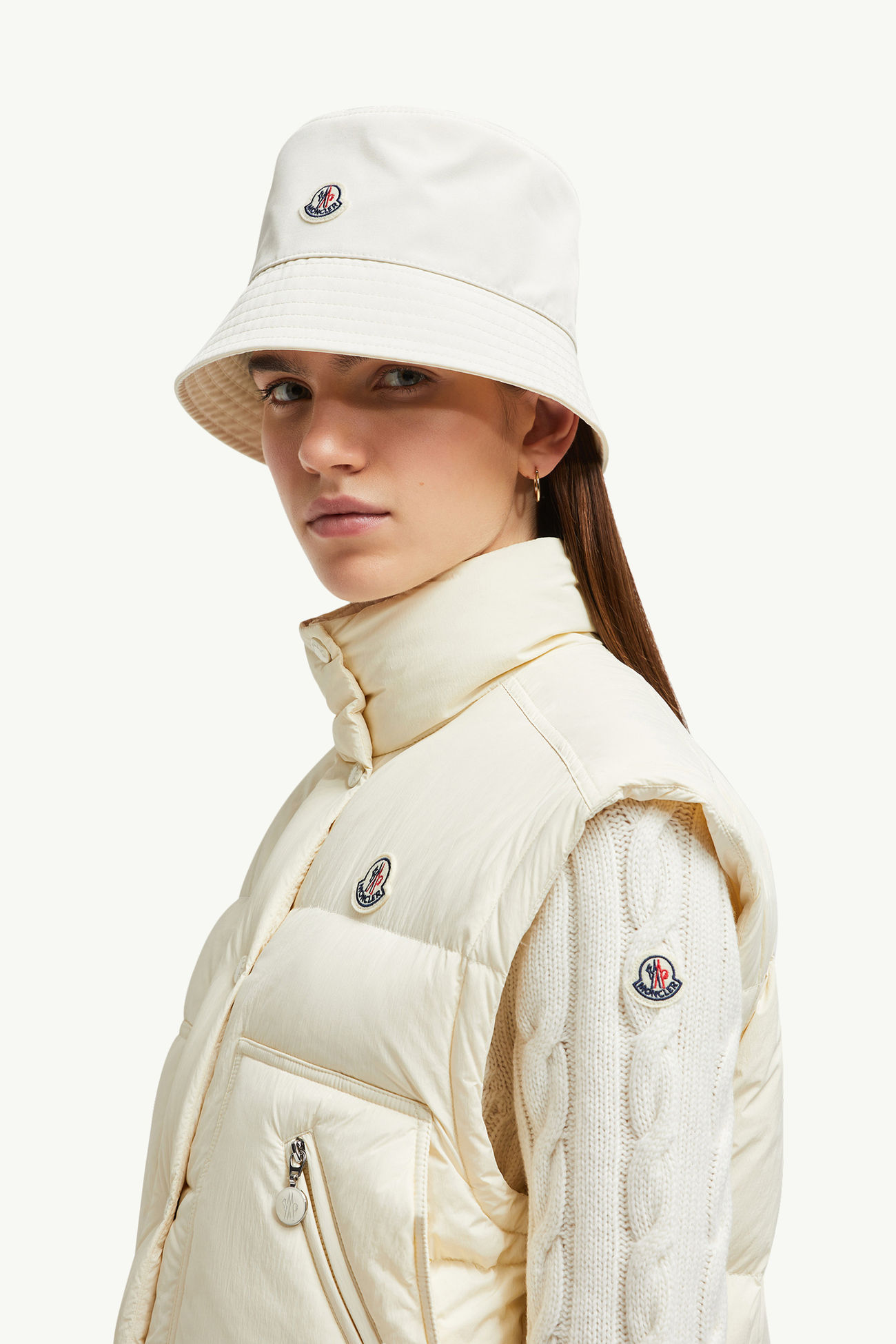 Selle kurze 2-in-1 Daunenjacke Damen Weiß Moncler 1