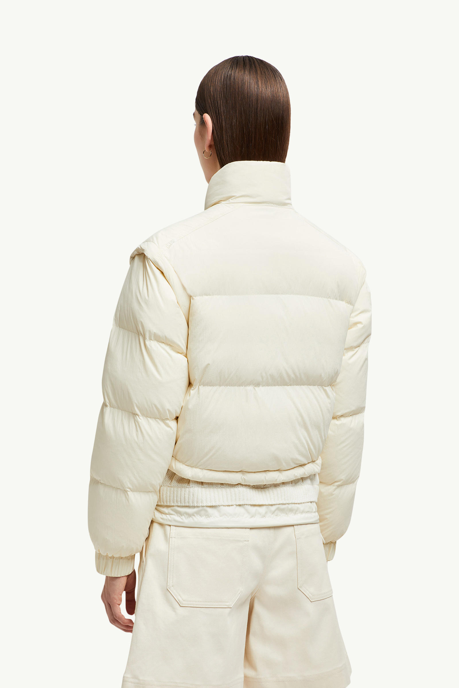 Selle kurze 2-in-1 Daunenjacke Damen Weiß Moncler 4