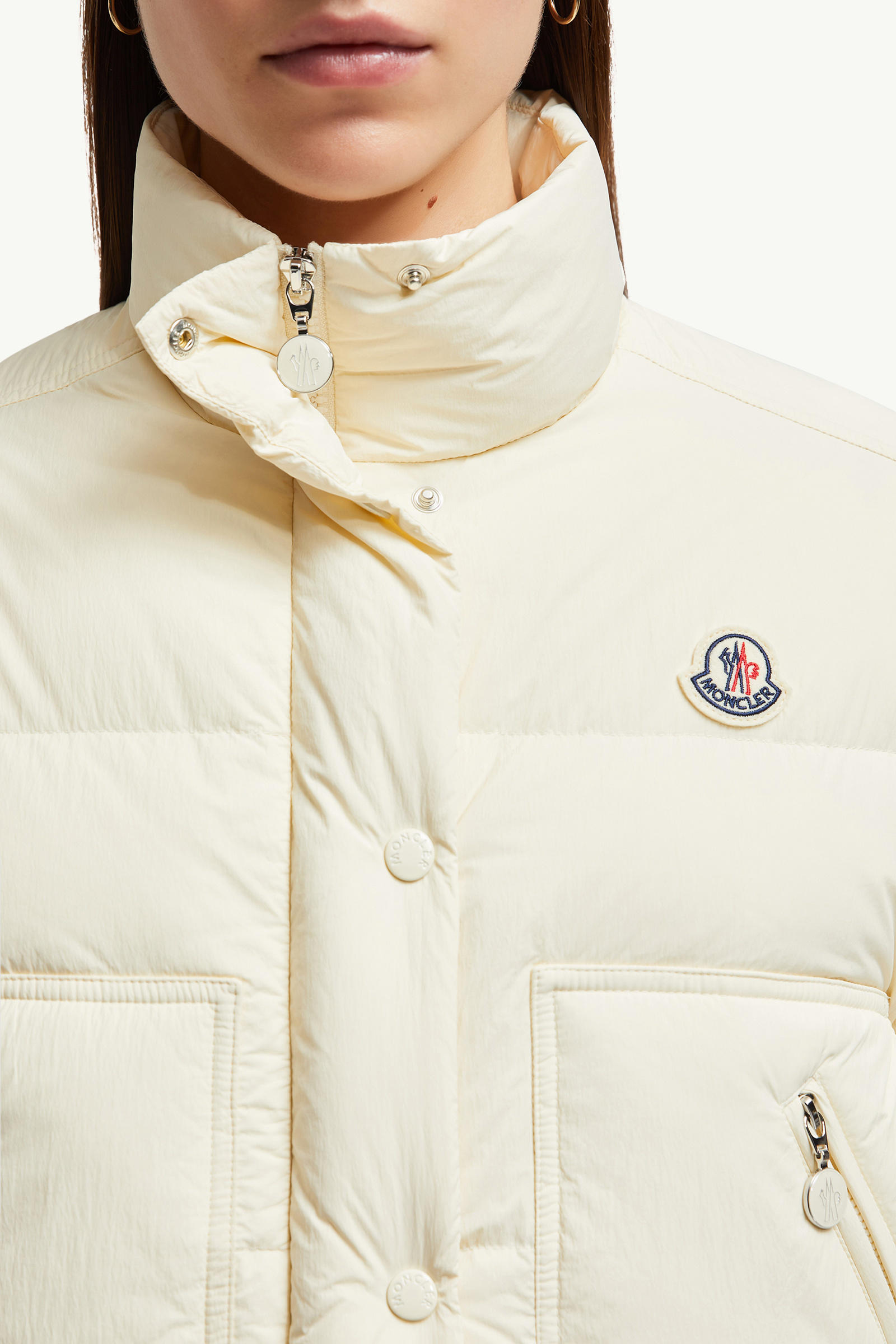 Selle kurze 2-in-1 Daunenjacke Damen Weiß Moncler 6