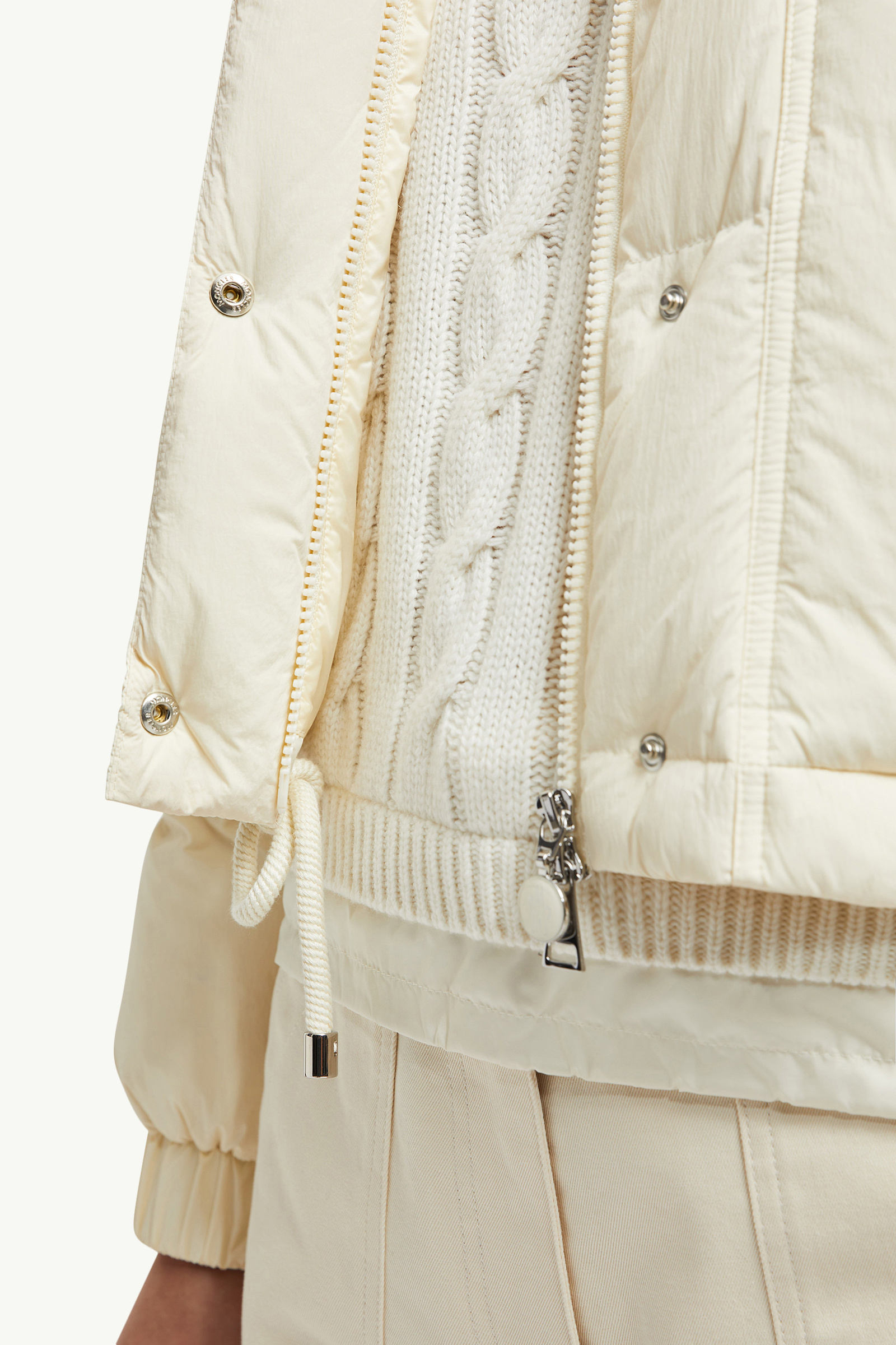 Selle kurze 2-in-1 Daunenjacke Damen Weiß Moncler 7