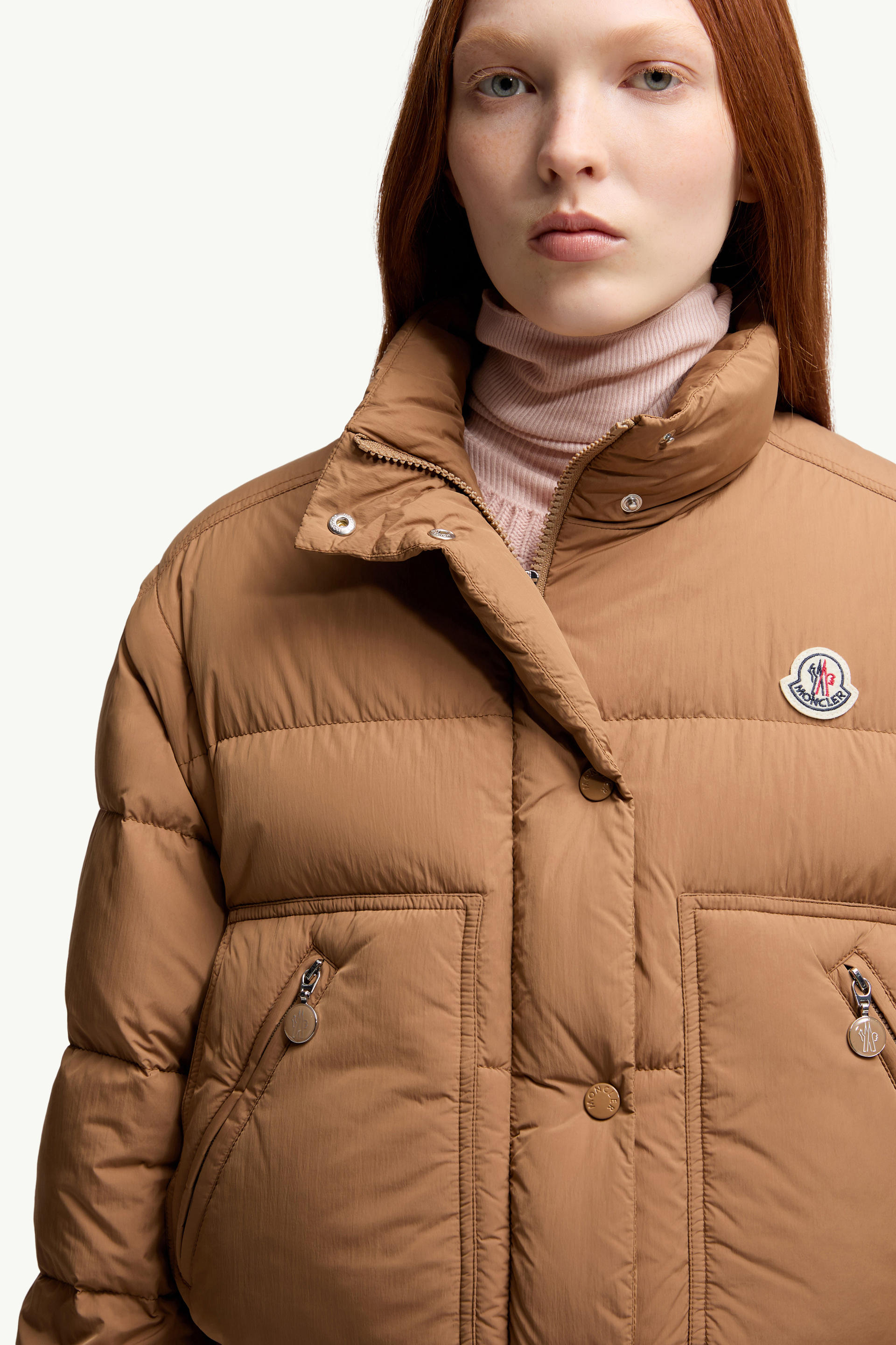 Selle 2-in-1 Short Down Jacket Women Camel Beige Moncler 7