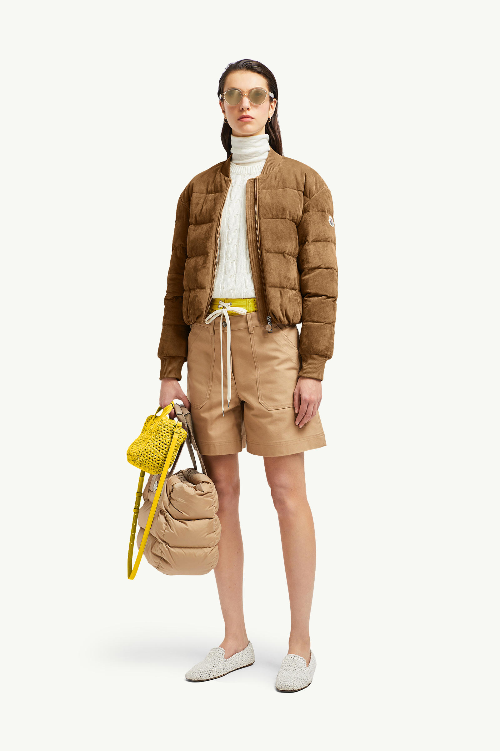 Plumífero cazadora de ante Pollet Mujer Marrón Moncler 0