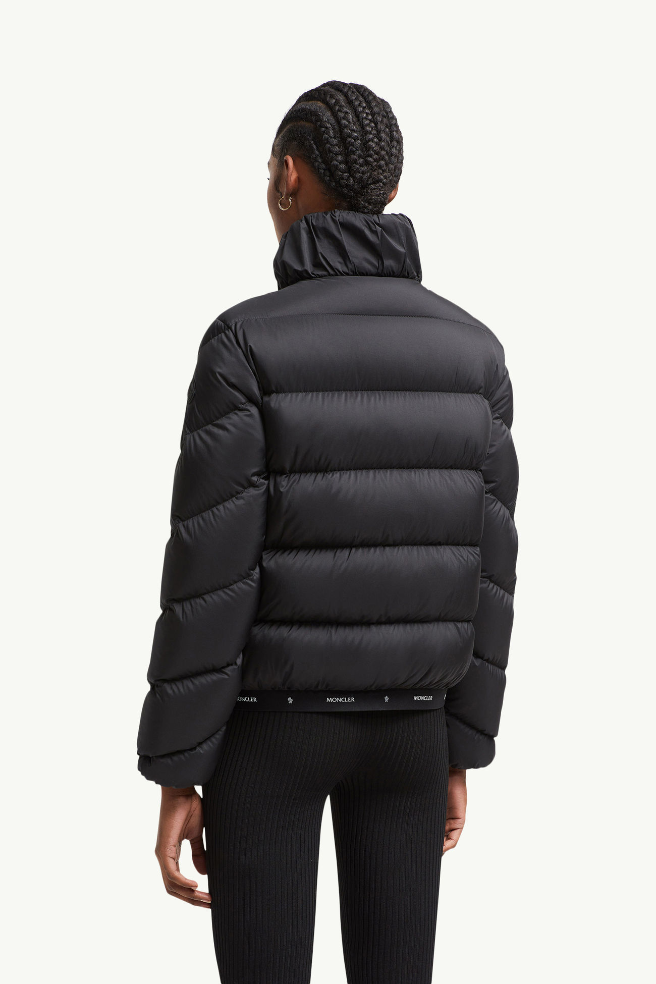 Grignan Diagonal-Quilted Short Down Jacket Women Black Moncler 4