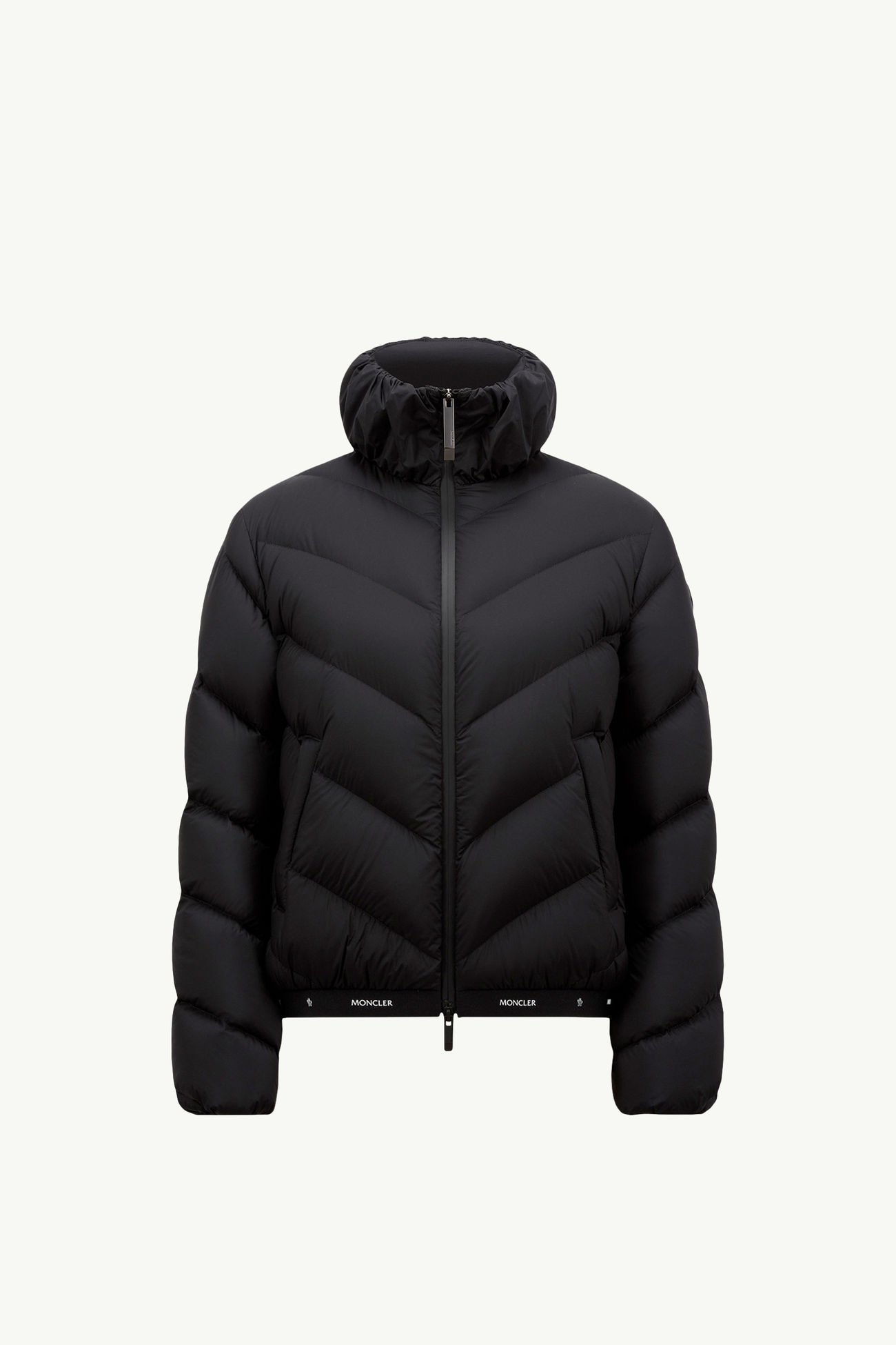 Grignan Diagonal-Quilted Short Down Jacket Women Black Moncler 2