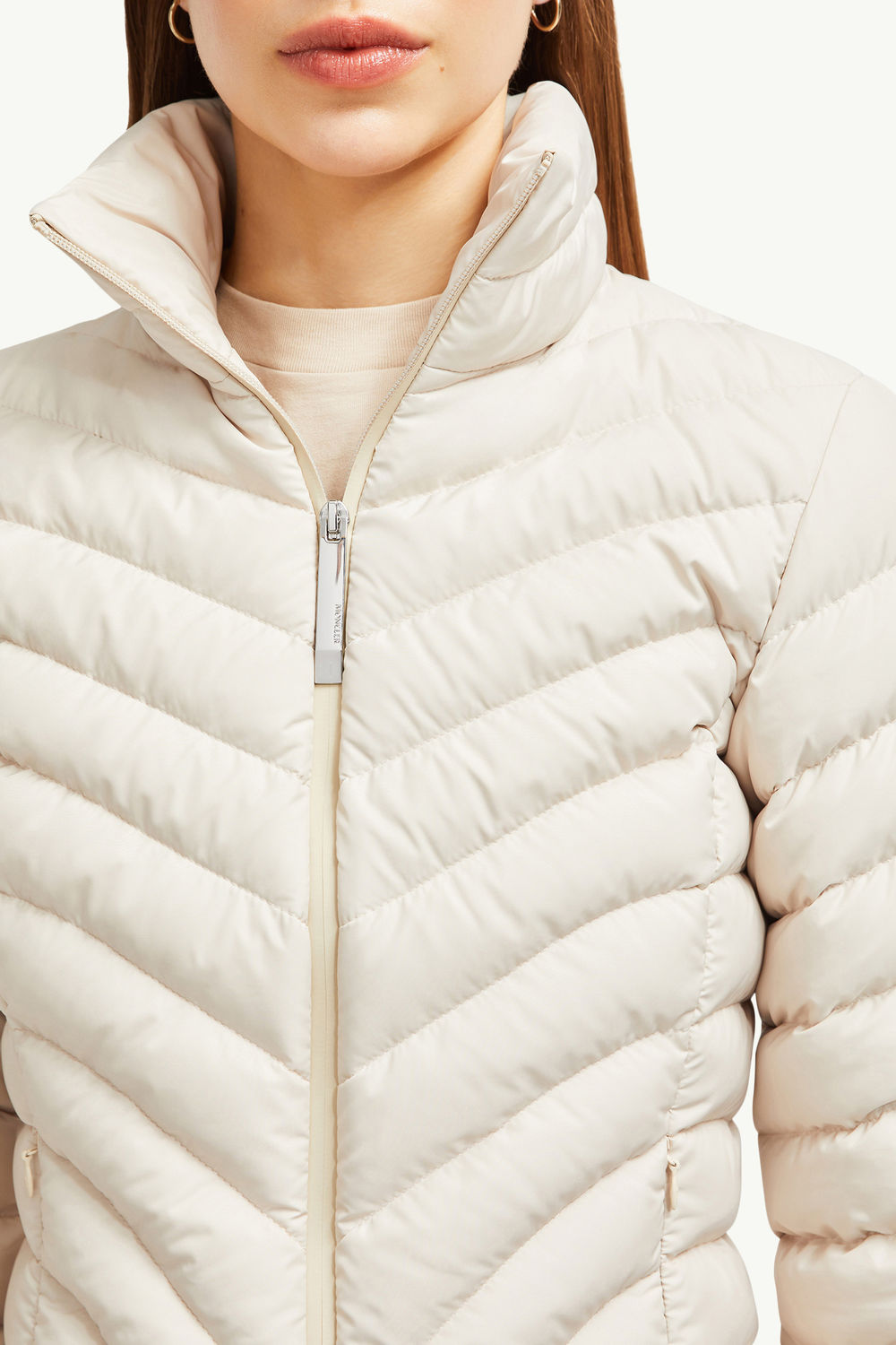 Grange Diagonal-Quilted Short Down Jacket Women Sand Beige Moncler 6