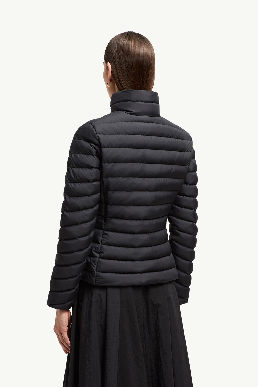 Grange Diagonal-Quilted Short Down Jacket Women Black Moncler 4