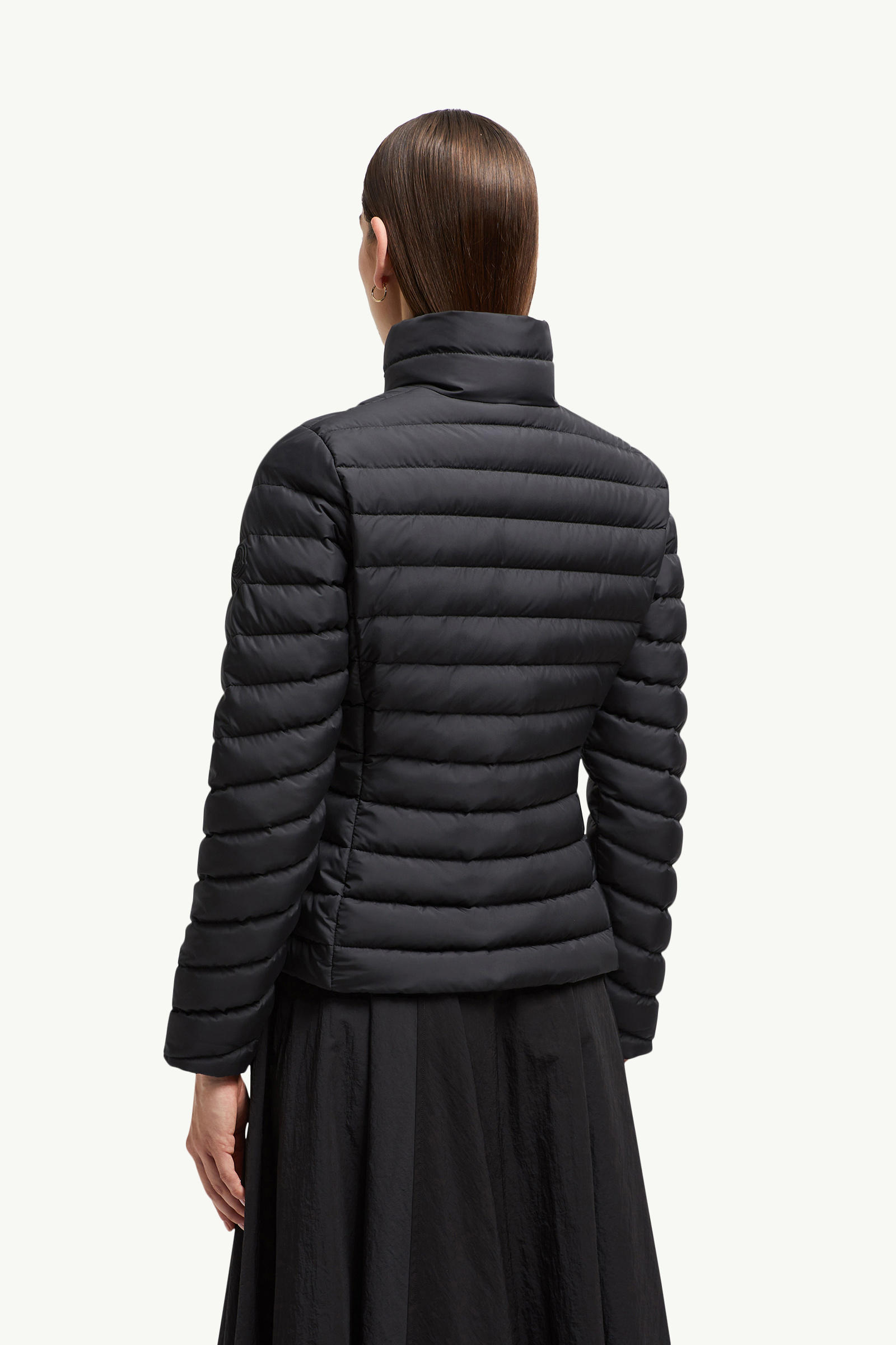 Grange Diagonal-Quilted Short Down Jacket Women Black Moncler 4