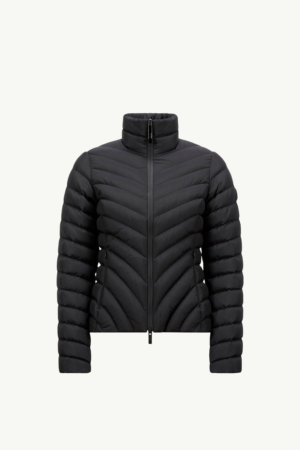 Grange Diagonal-Quilted Short Down Jacket Women Black Moncler 2