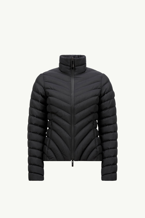 Grange Diagonal-Quilted Short Down Jacket Women Black Moncler 2
