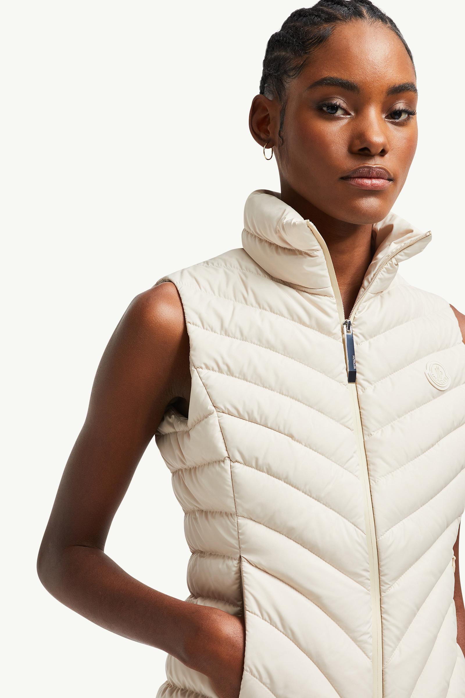 Granes diagonal gesteppte Daunenweste Damen Sand-Beige Moncler 1