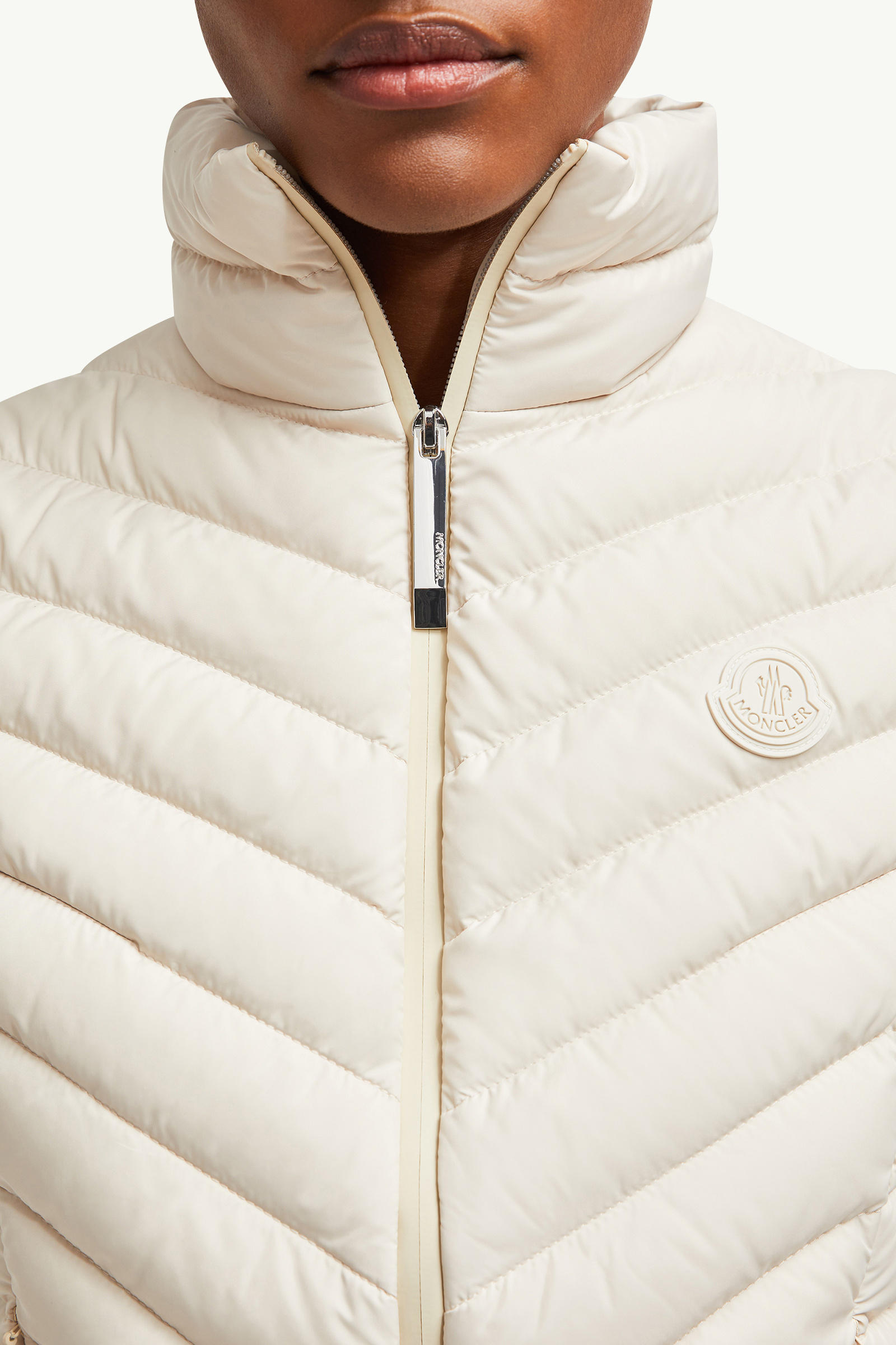 Granes diagonal gesteppte Daunenweste Damen Sand-Beige Moncler 5
