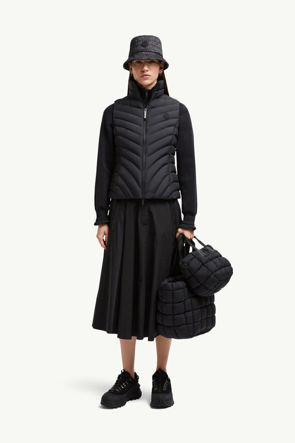 Granes斜紋絎縫羽絨背心 女士 黑色 Moncler 0
