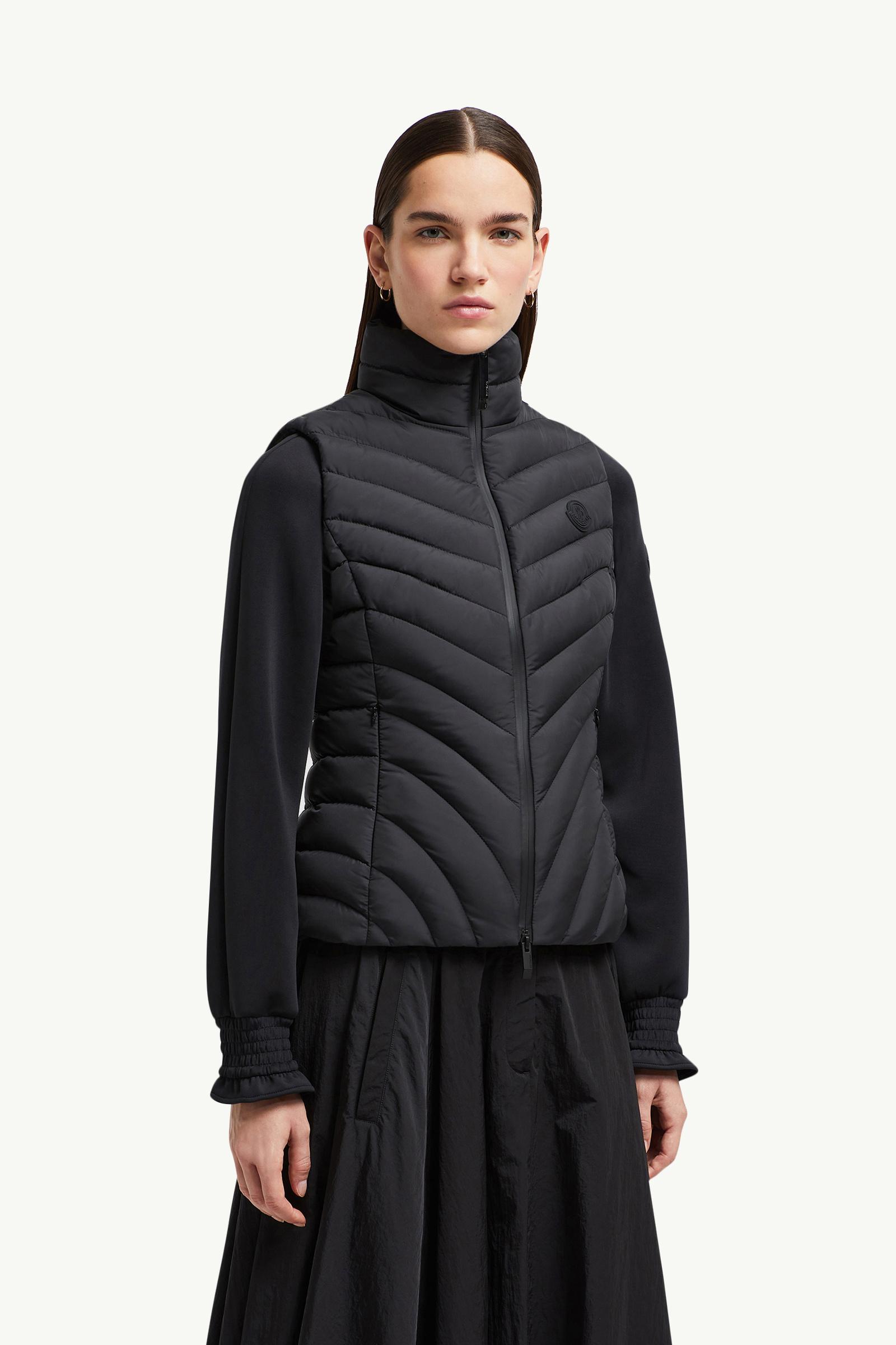 【MONCLER】GRANES DOWN VEST Black Granes Diagonal-Quilted Down Vest - Vests for Women
