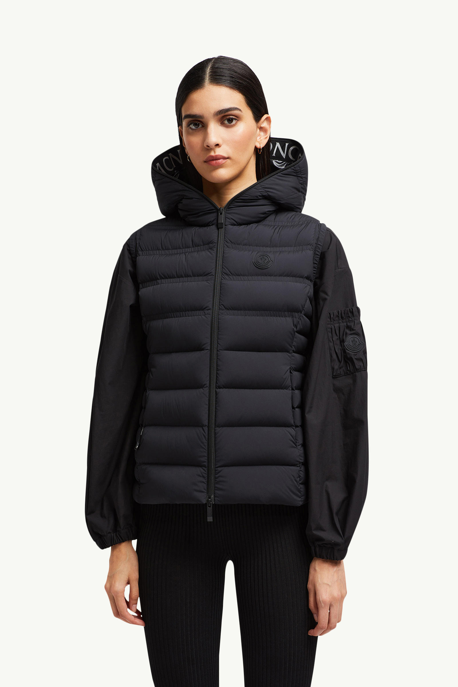 Aliterse Daunenweste mit Kapuze Damen Schwarz Moncler 3