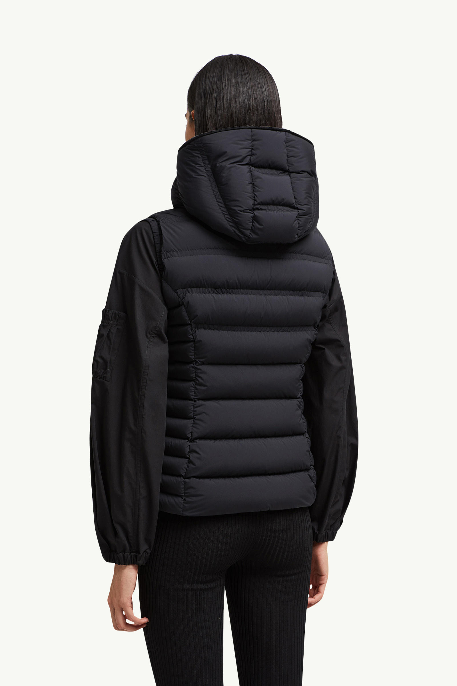 Aliterse Daunenweste mit Kapuze Damen Schwarz Moncler 4