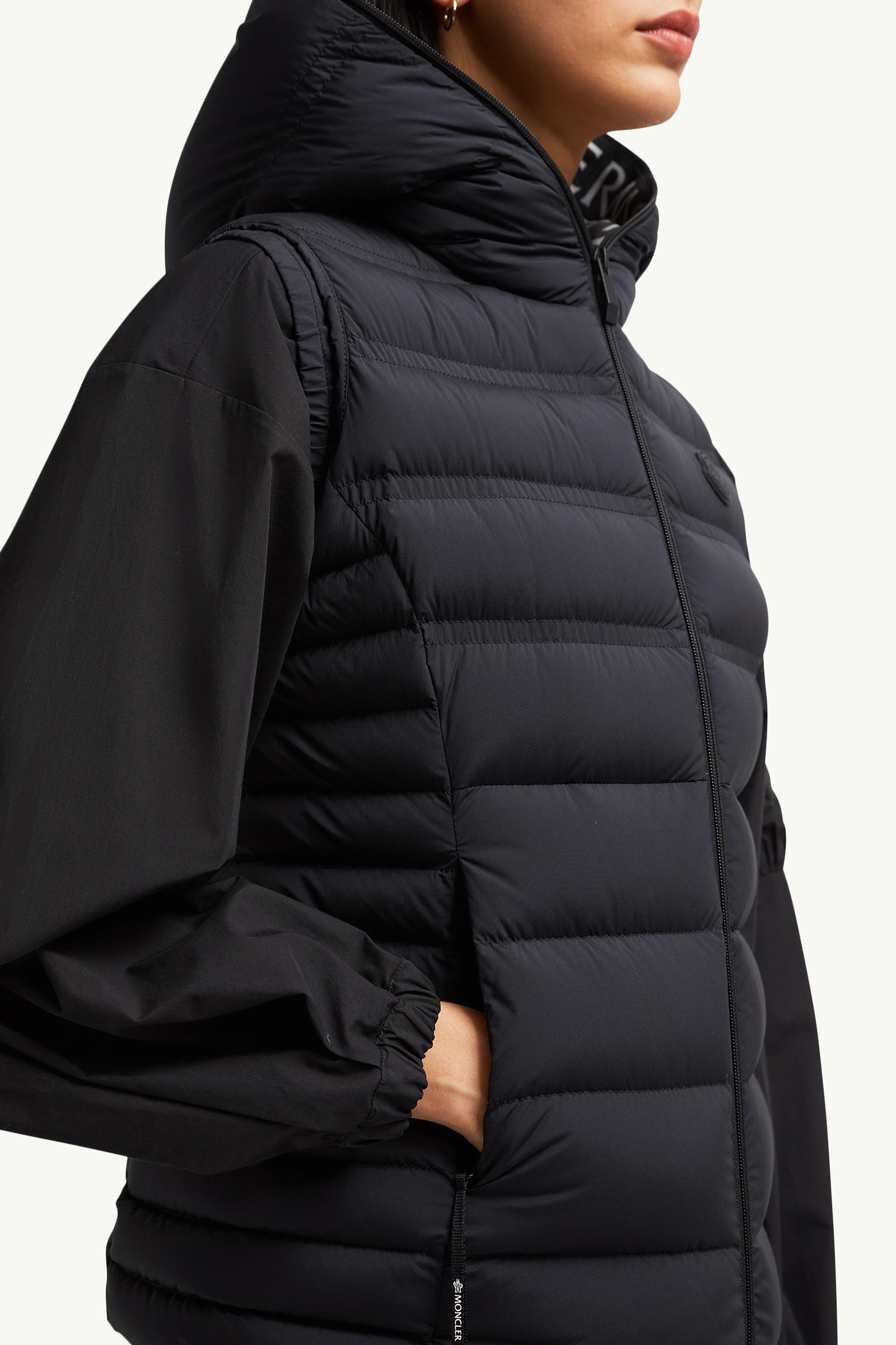 Aliterse Daunenweste mit Kapuze Damen Schwarz Moncler 5