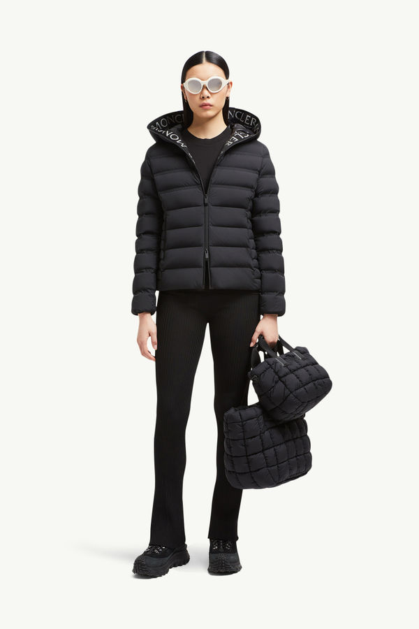 Alete Hooded Short Down Jacket Women Black Moncler 0