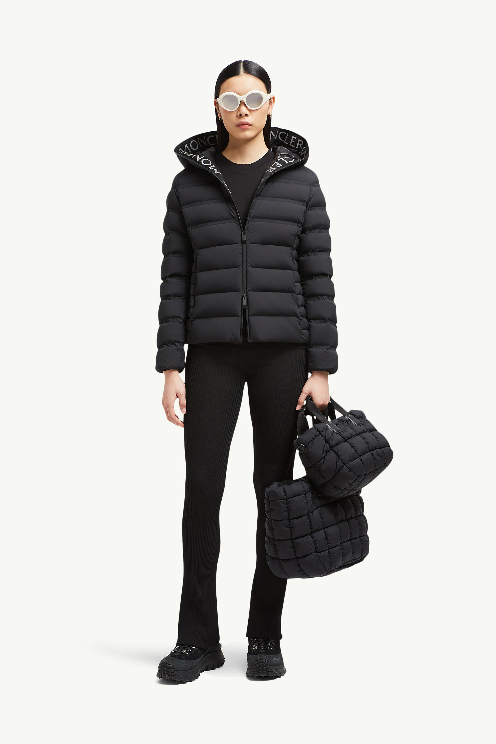 Alete Hooded Short Down Jacket Women Black Moncler 0