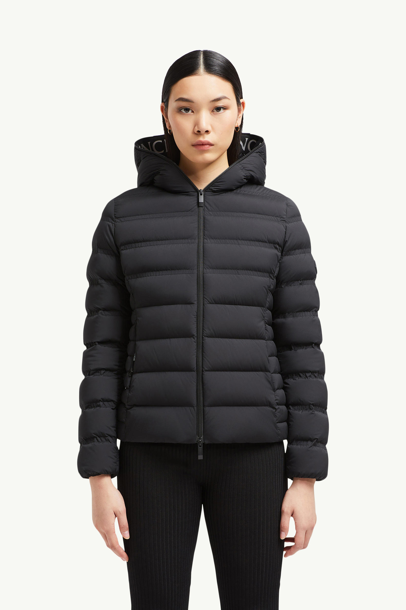 Alete Hooded Short Down Jacket Women Black Moncler 3