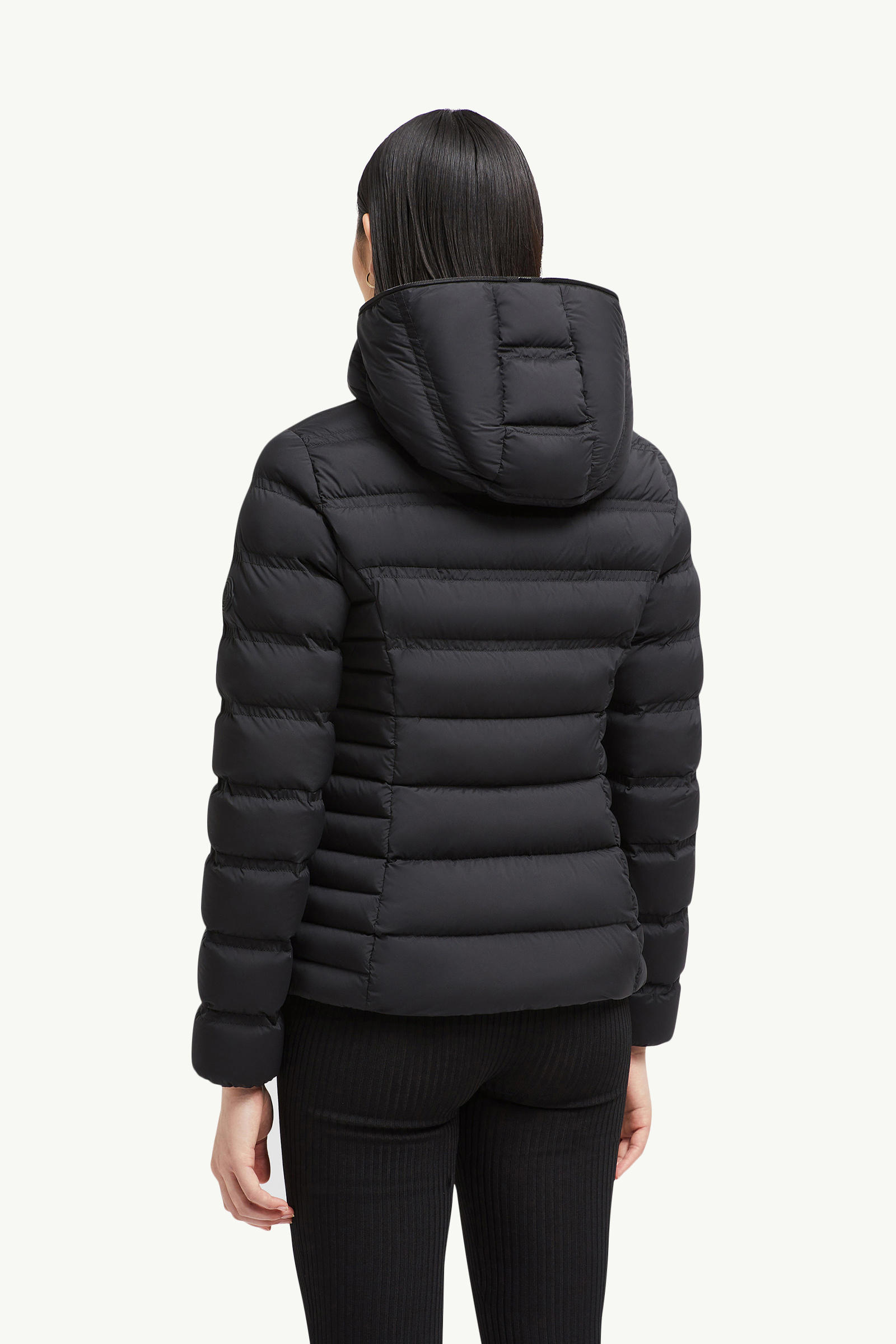Alete Hooded Short Down Jacket Women Black Moncler 4