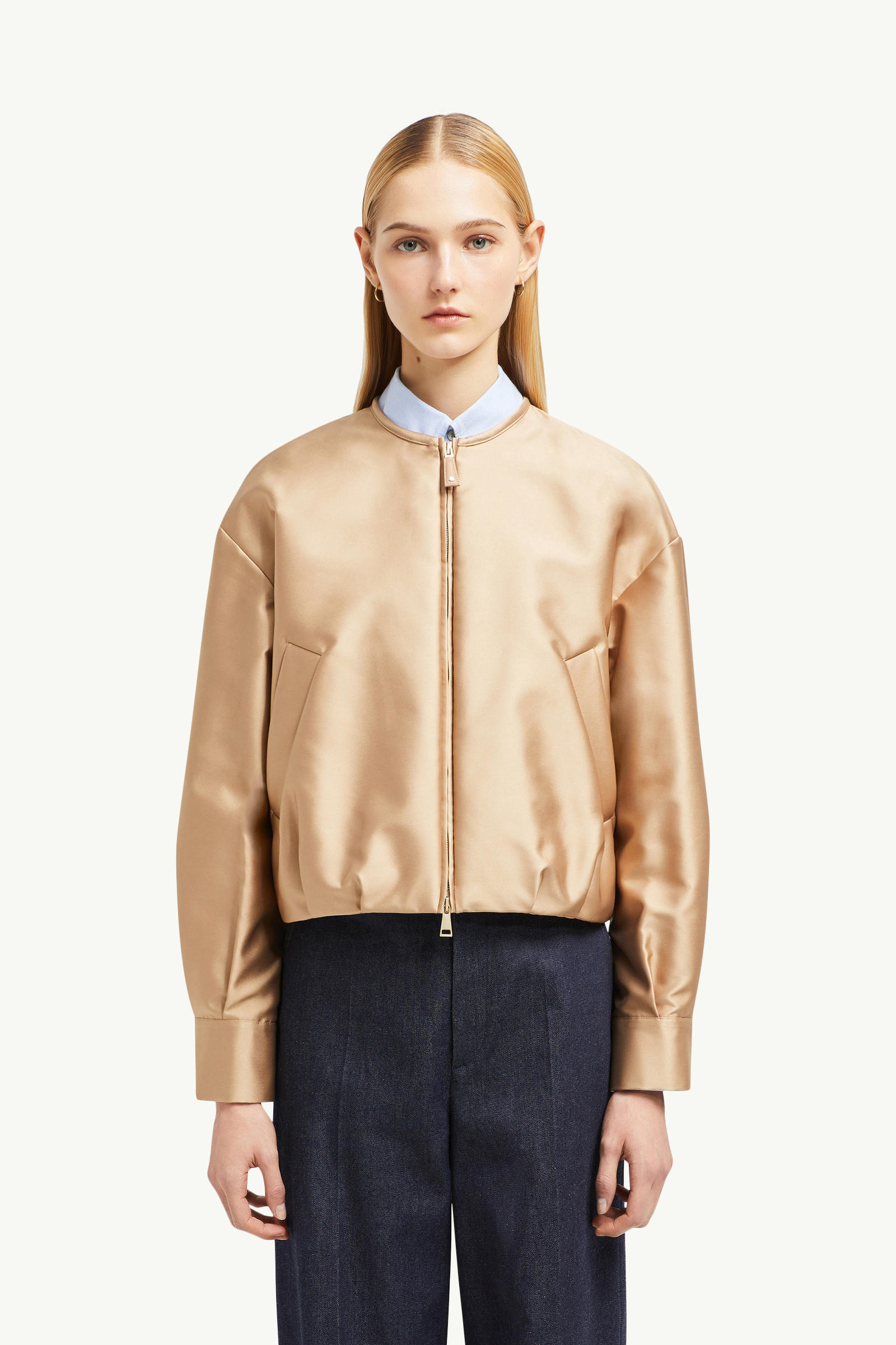 Maupa公爵緞布羽絨飛行員外套 女士 米色 Moncler 3