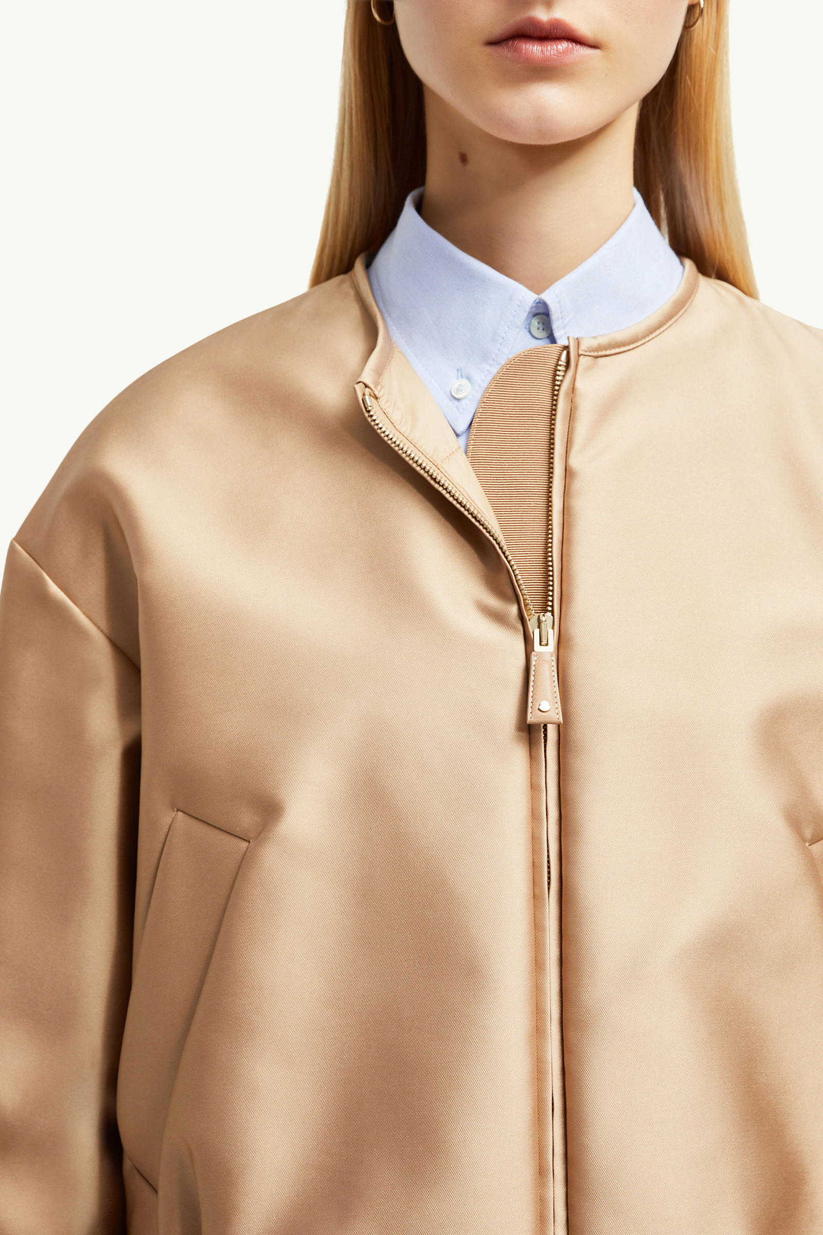 Maupa公爵緞布羽絨飛行員外套 女士 米色 Moncler 5