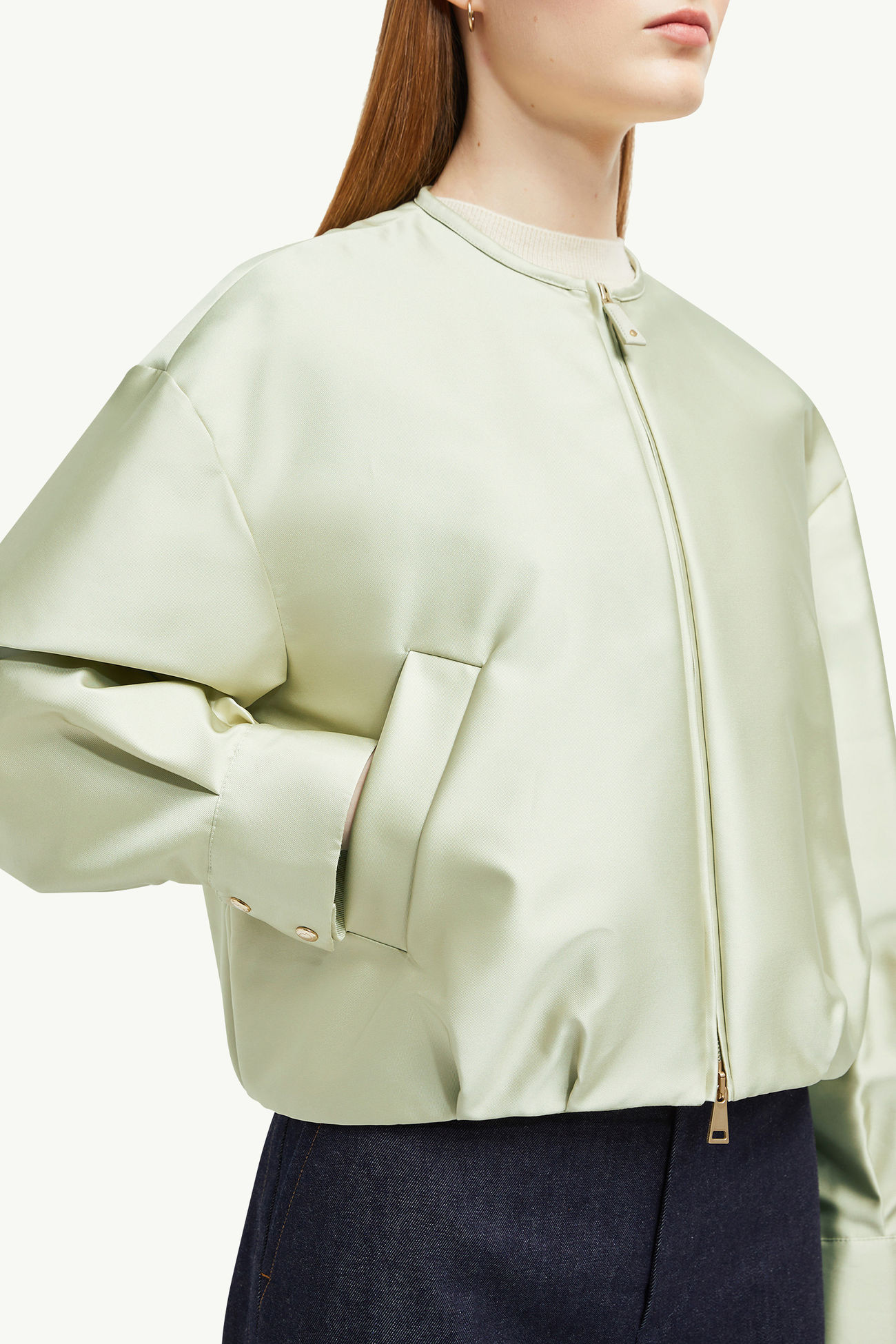 Giacca bomber imbottita Maupa in duchesse Donna Verde Chiaro Moncler 6