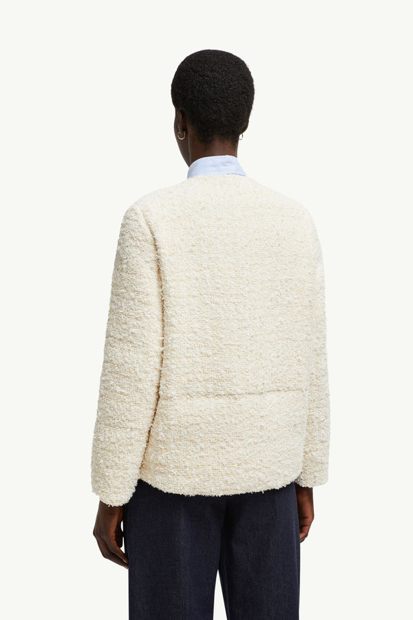 Plumífero corto de tweed Gerberoy Mujer Blanco Marfil Moncler 4