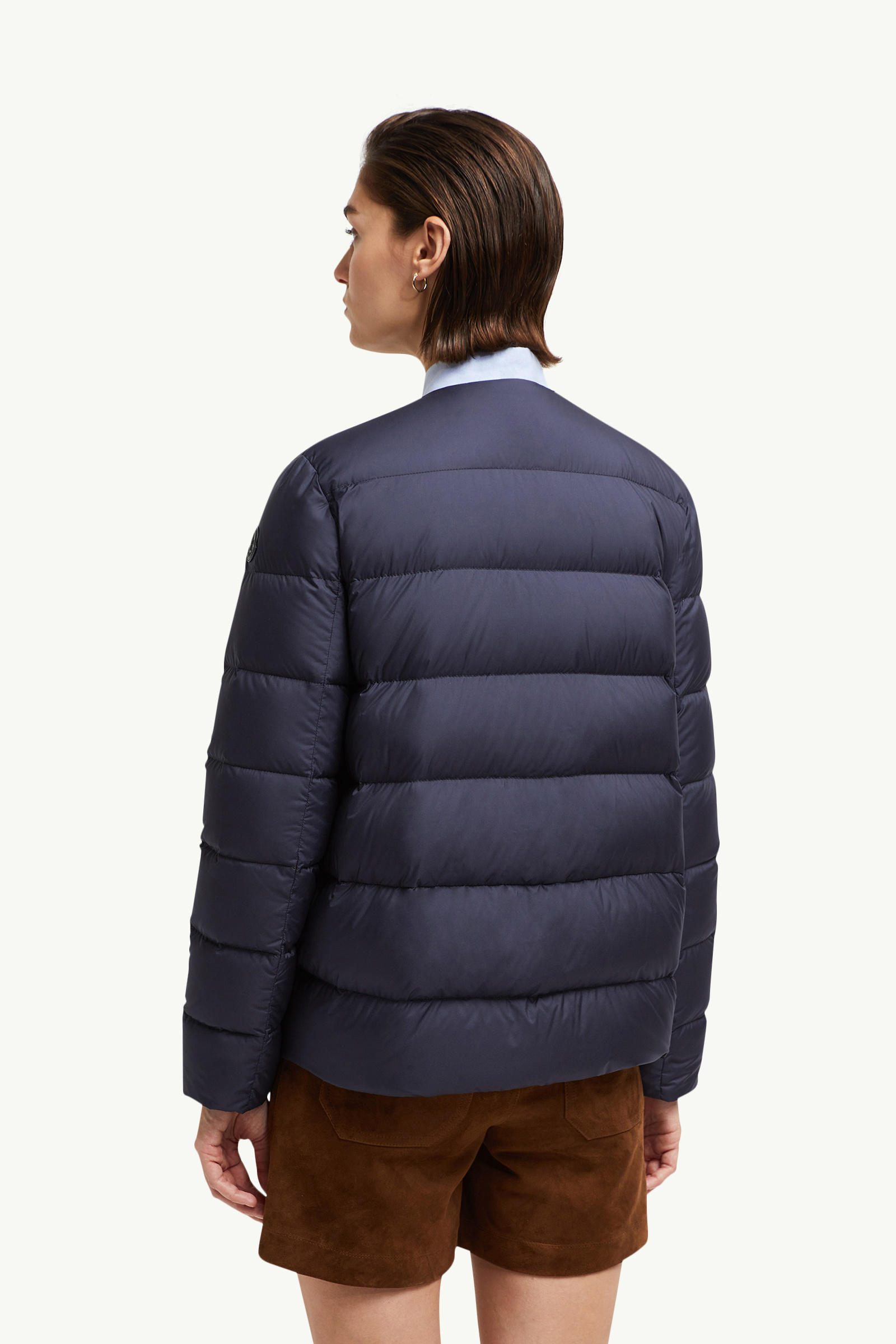 Gerbe kurze Daunenjacke Damen Navyblau Moncler 4