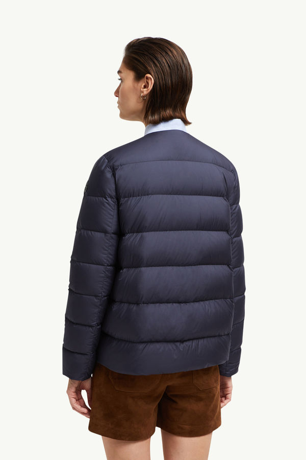 Gerbe Short Down Jacket Women Navy Blue Moncler 4