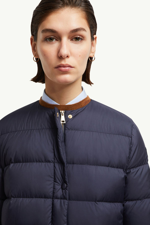 Gerbe Short Down Jacket Women Navy Blue Moncler 6