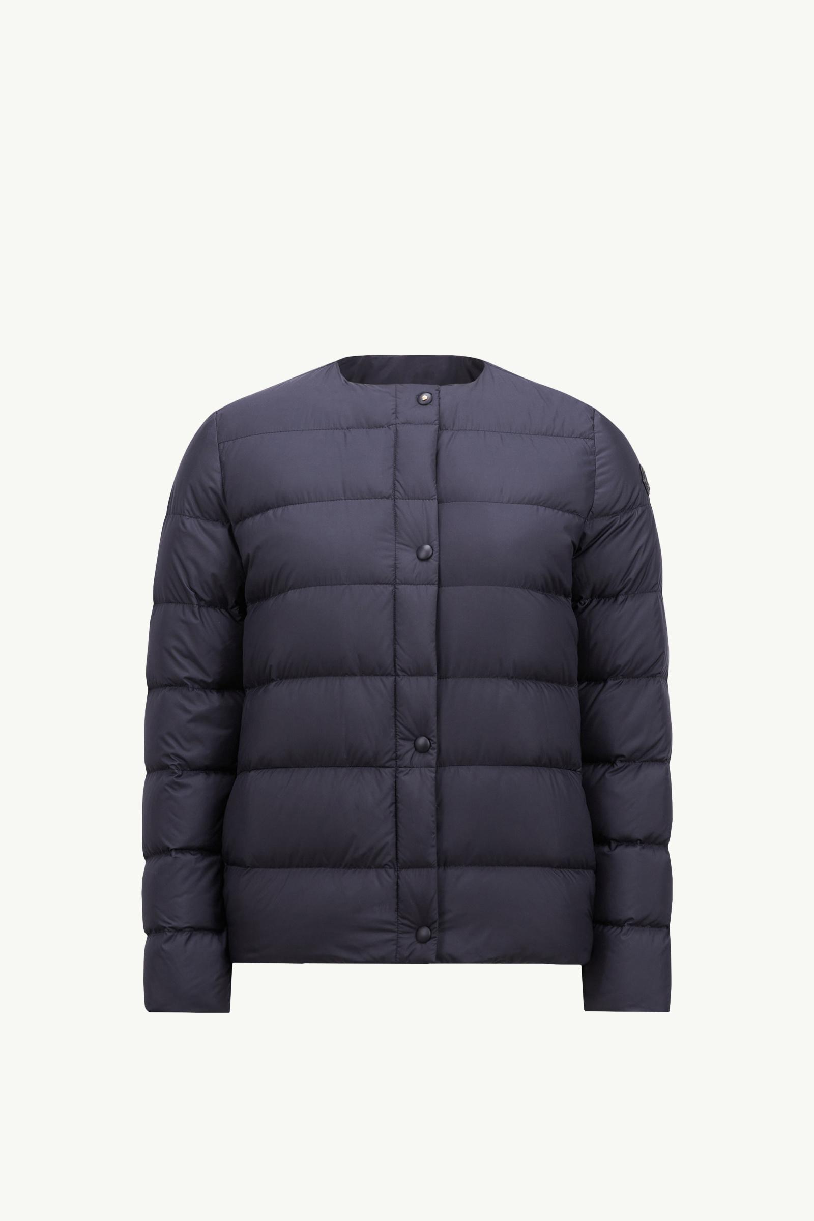 Navy Blue Gerbe Short Down Jacket - Short Down Jackets for