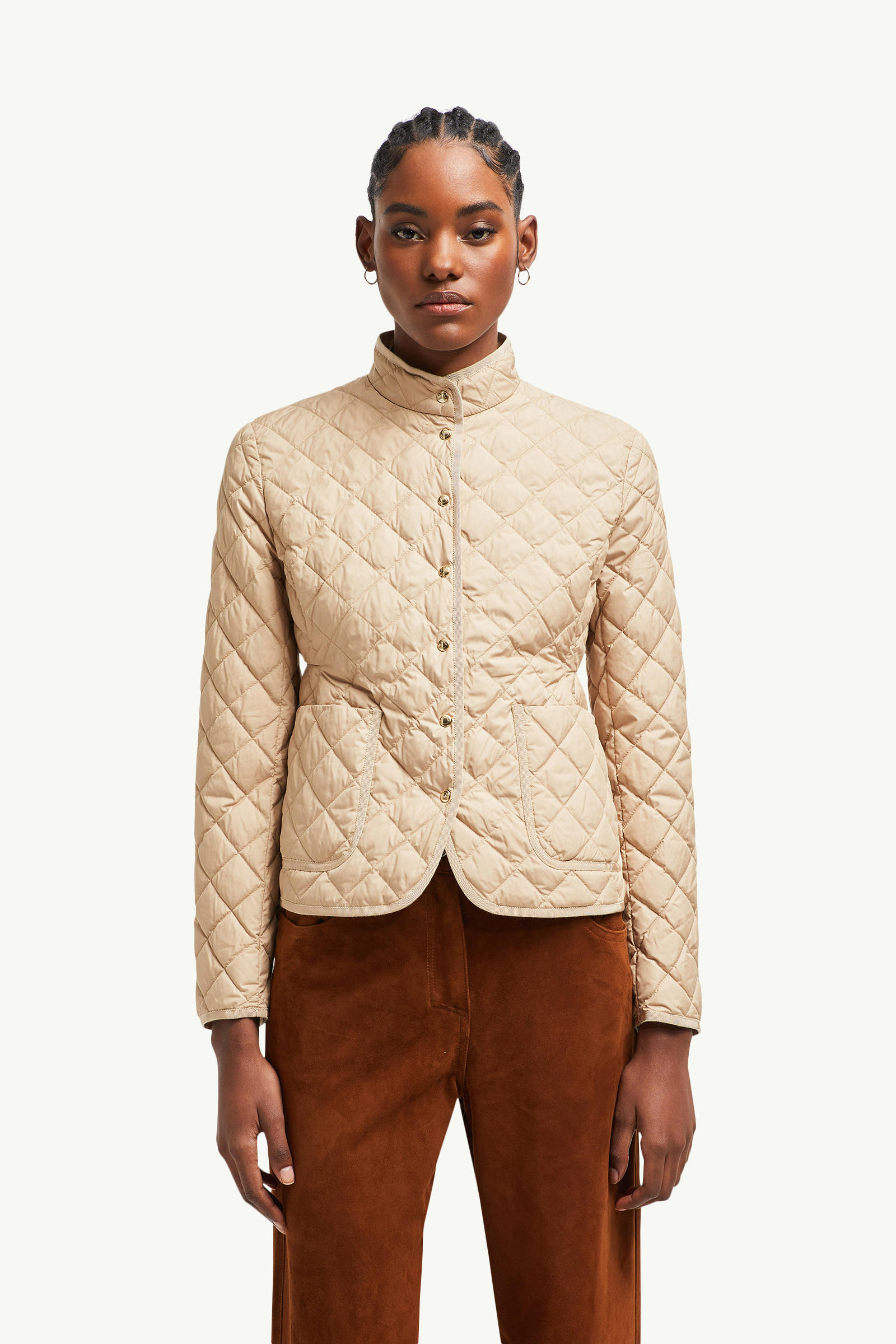 Epin Fit & Flare Short Down Jacket Women Beige Moncler 3