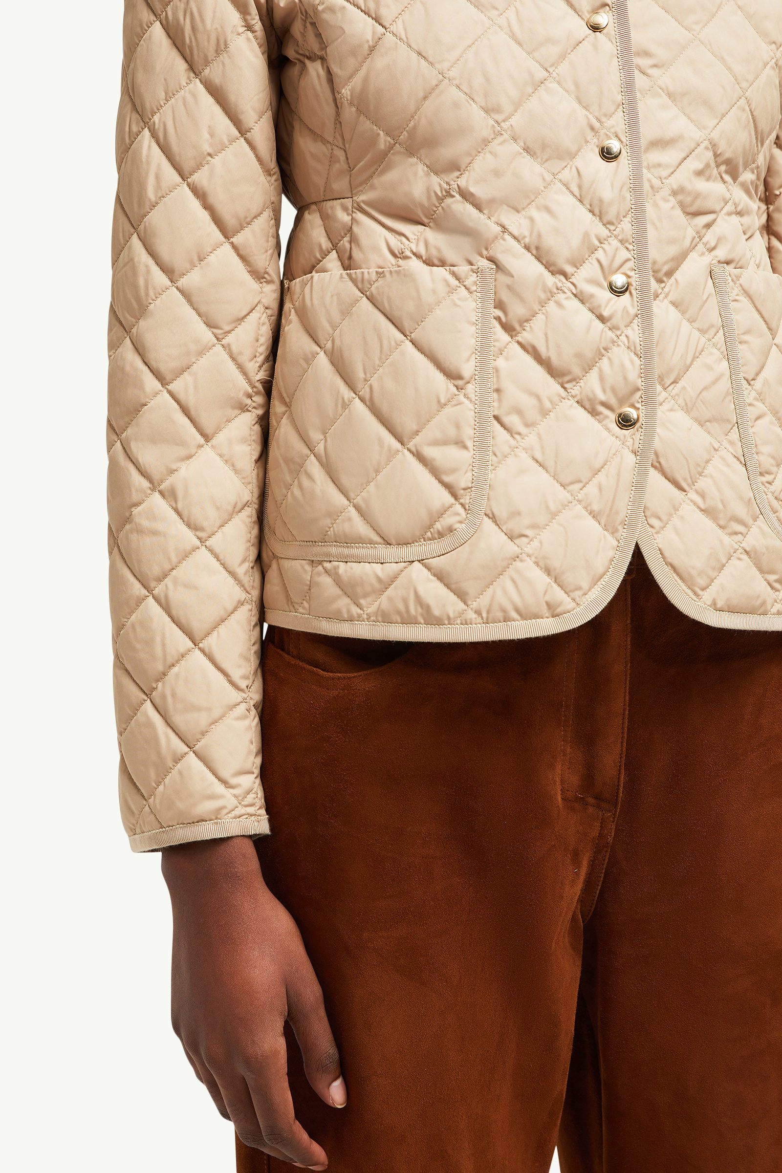 Epin Fit & Flare Short Down Jacket Women Beige Moncler 5
