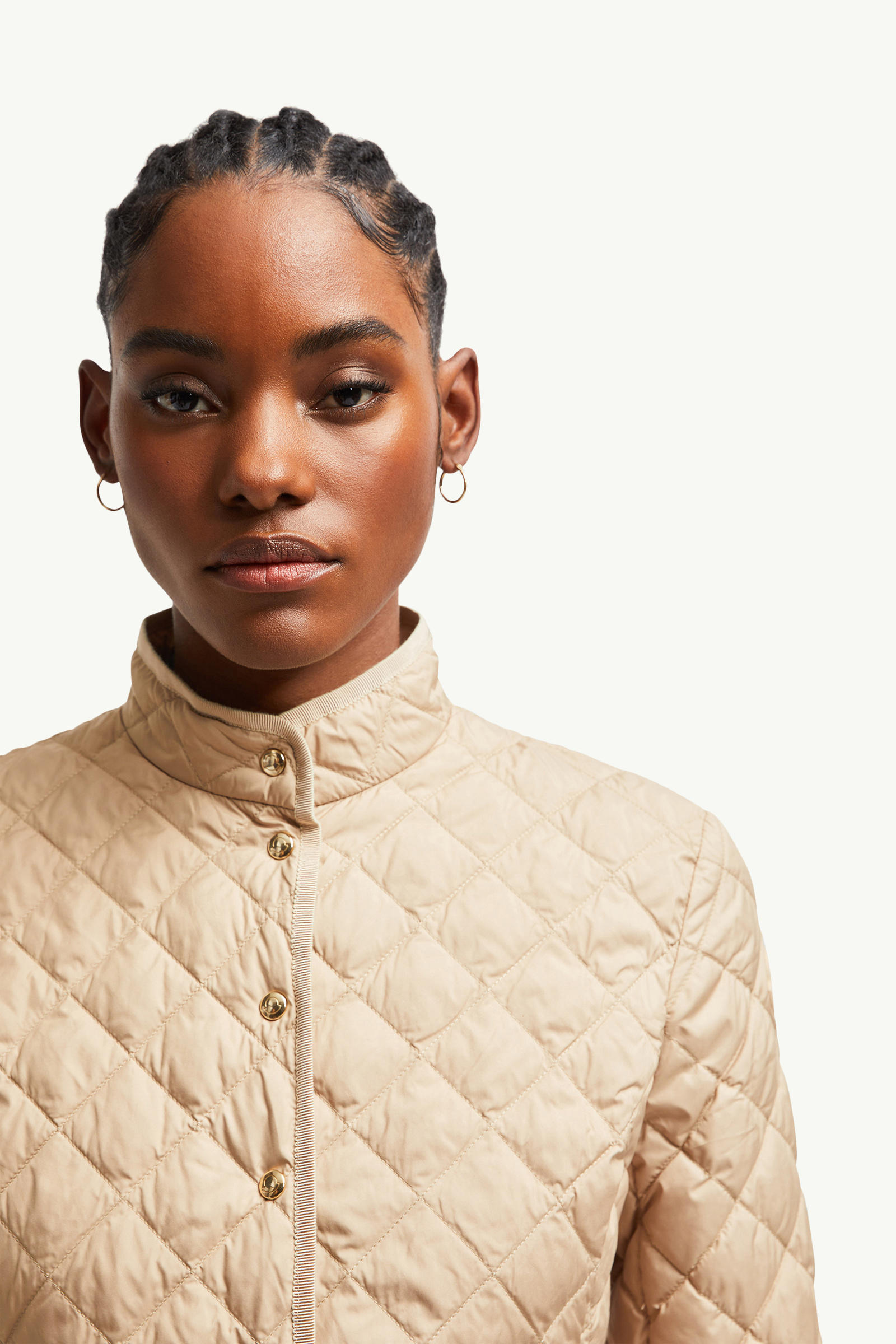 Epin Fit & Flare Short Down Jacket Women Beige Moncler 6