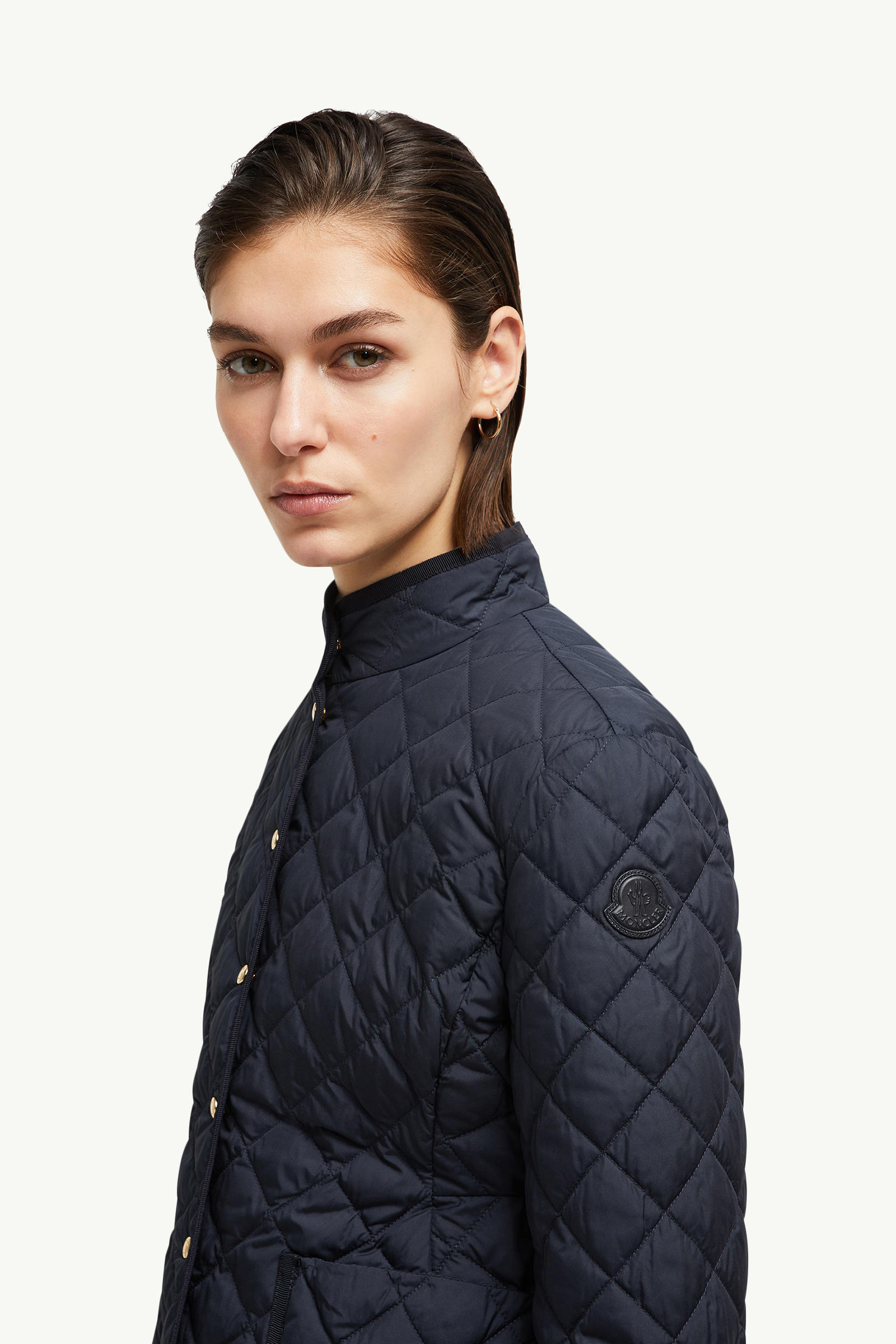 Epin Fit & Flare Short Down Jacket Women Navy Blue Moncler 1