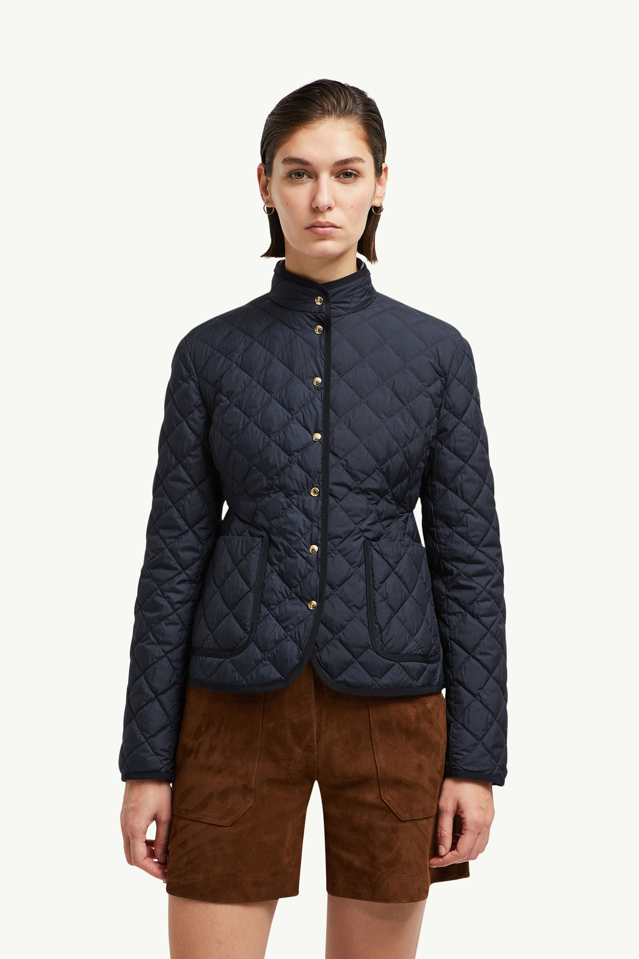 Piumino corto Epin aderente e svasato Donna Blu Navy Moncler 3