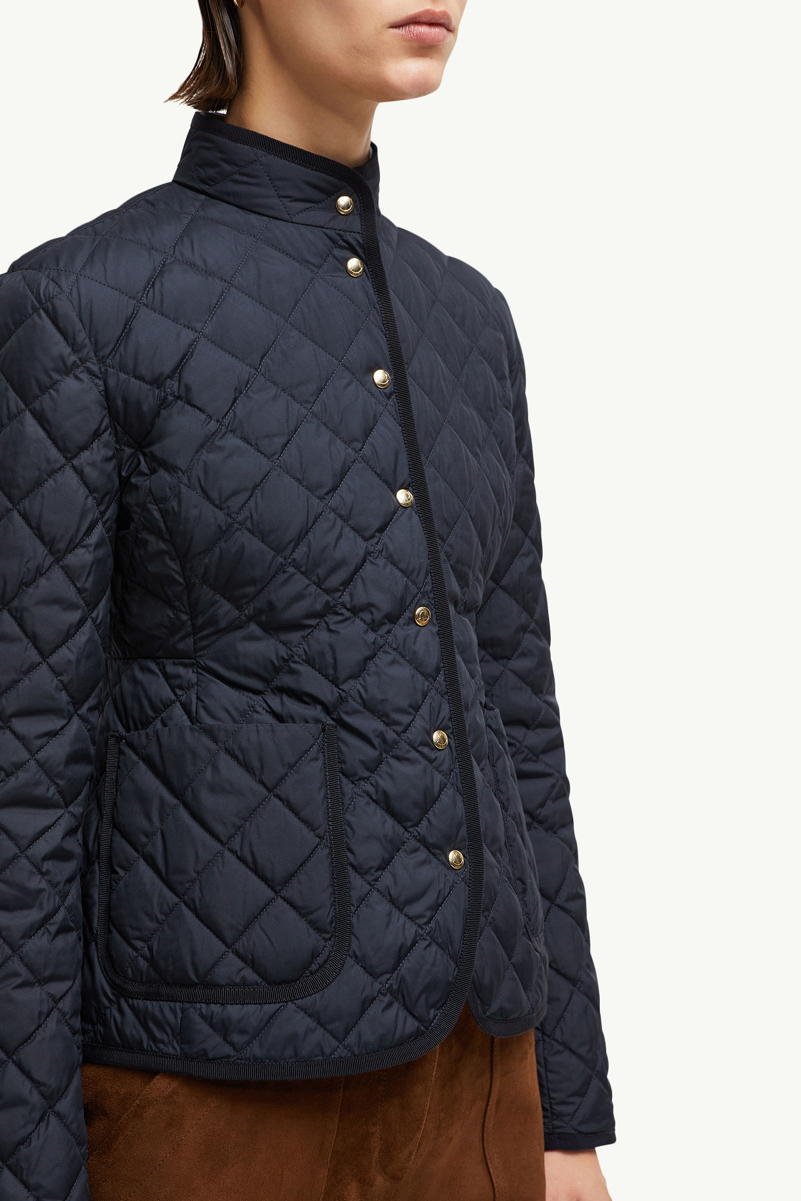 Epin Fit & Flare Short Down Jacket Women Navy Blue Moncler 5