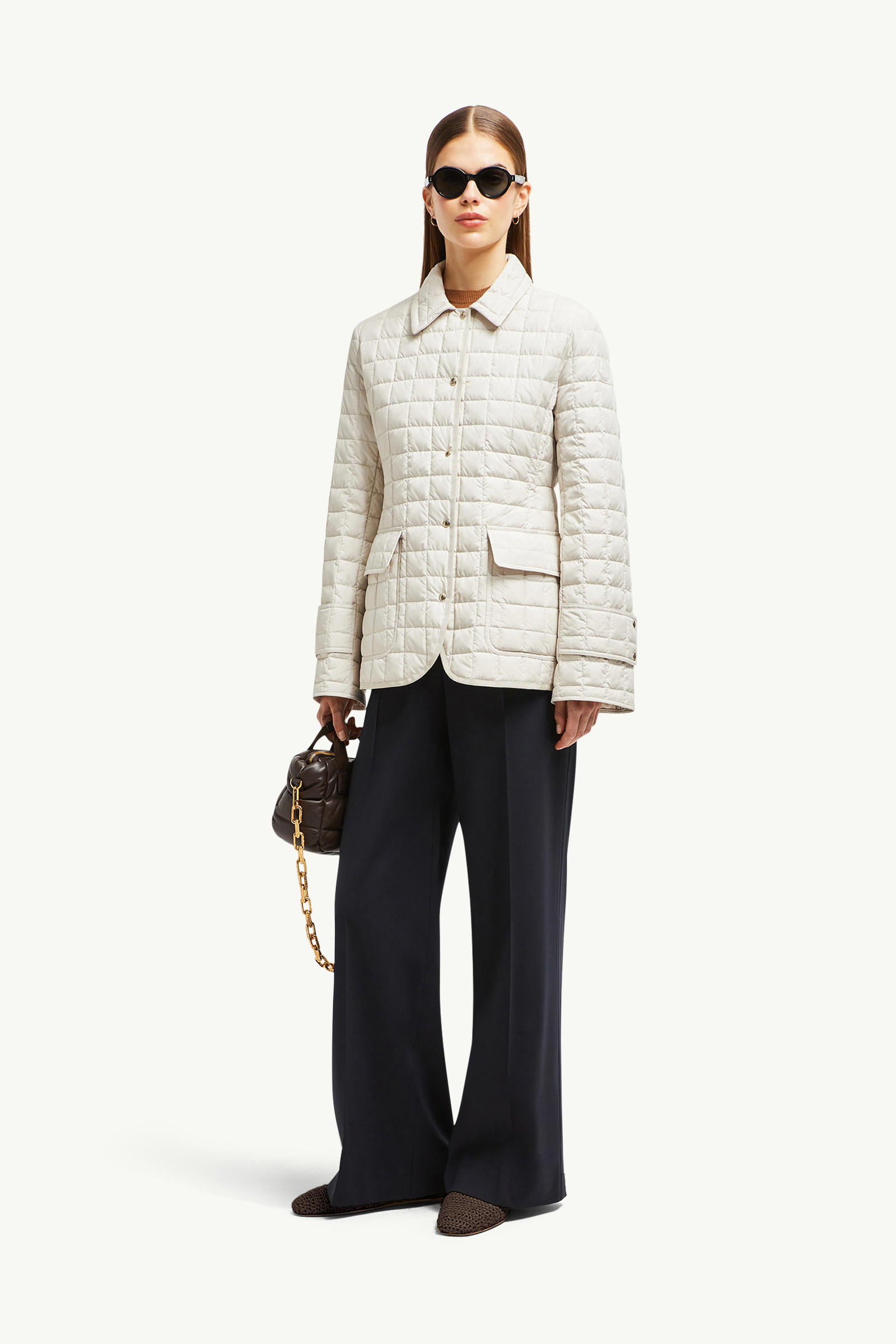 Doudoune-chemise Epinal à matelassage en carrés Femmes Blanc Ivoire Moncler 0