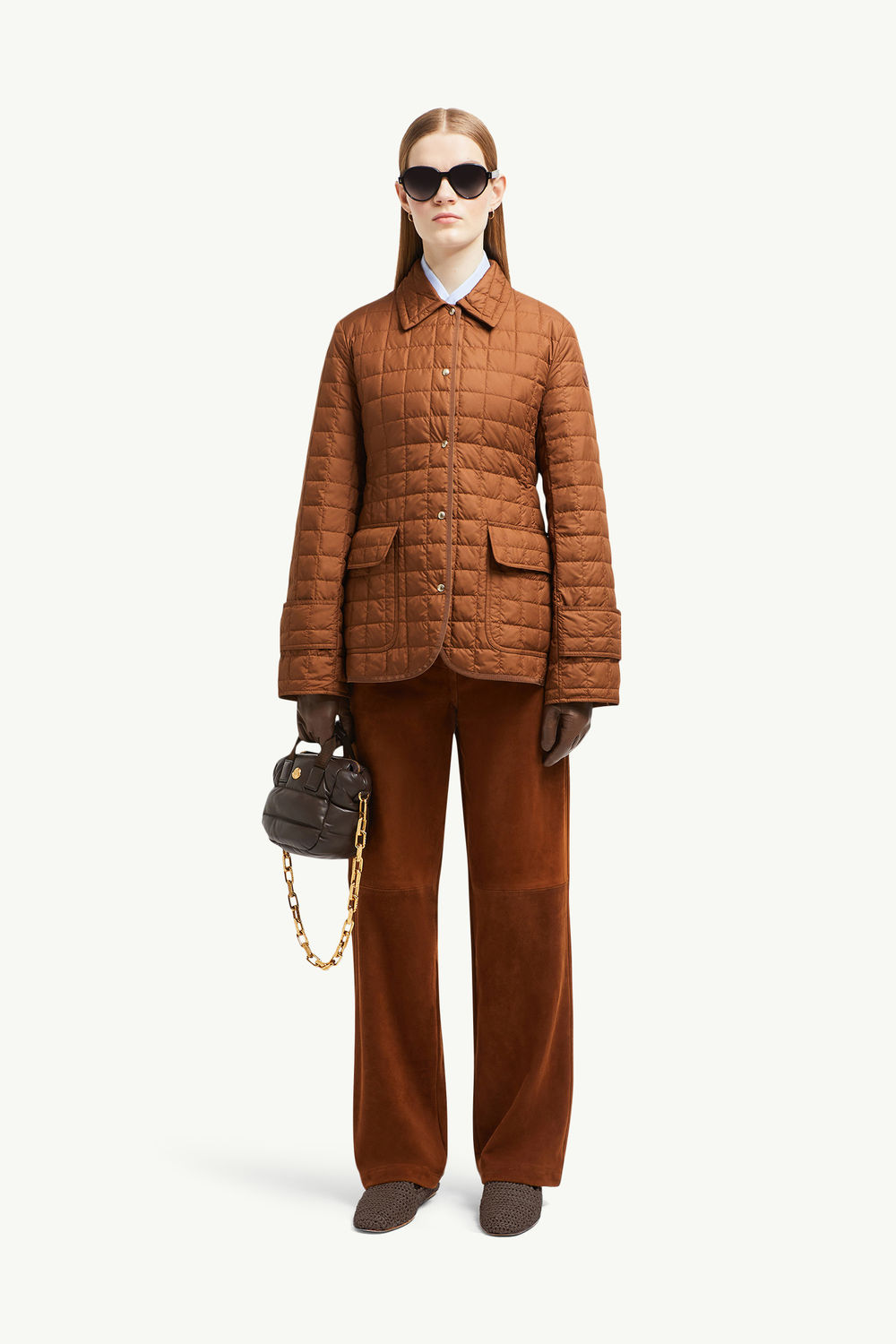 Doudoune-chemise Epinal à matelassage en carrés Femmes Marron Moncler 0
