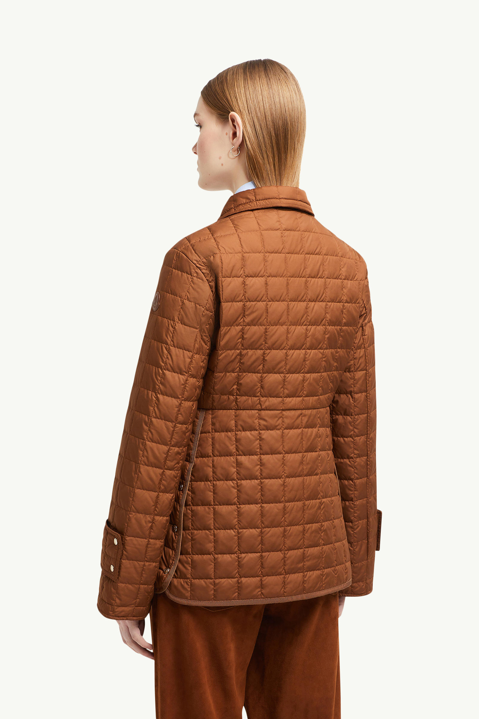 Epinal Square-Quilted Down Shirt Jacket Women Brown Moncler 4