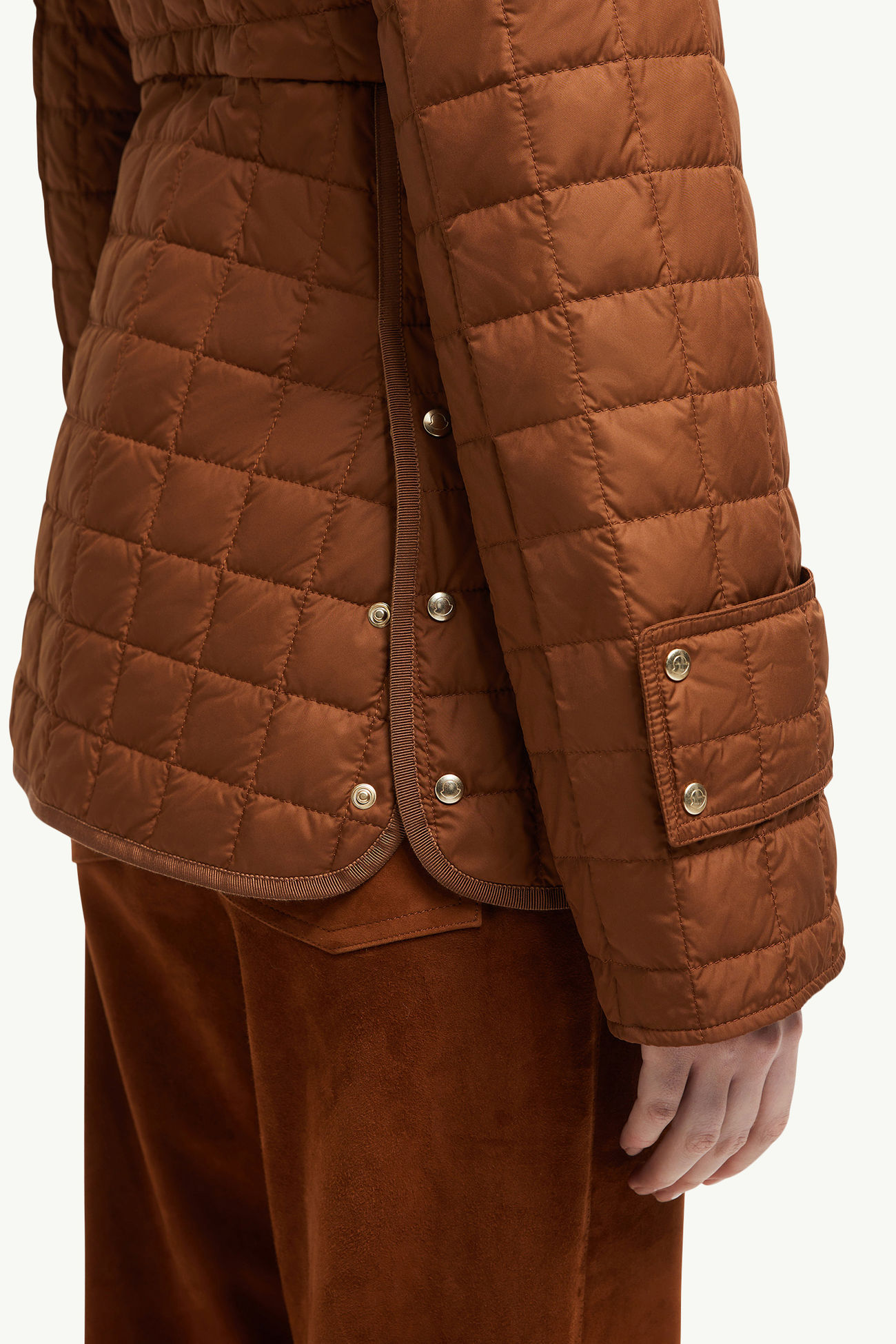 Epinal Square-Quilted Down Shirt Jacket Women Brown Moncler 6