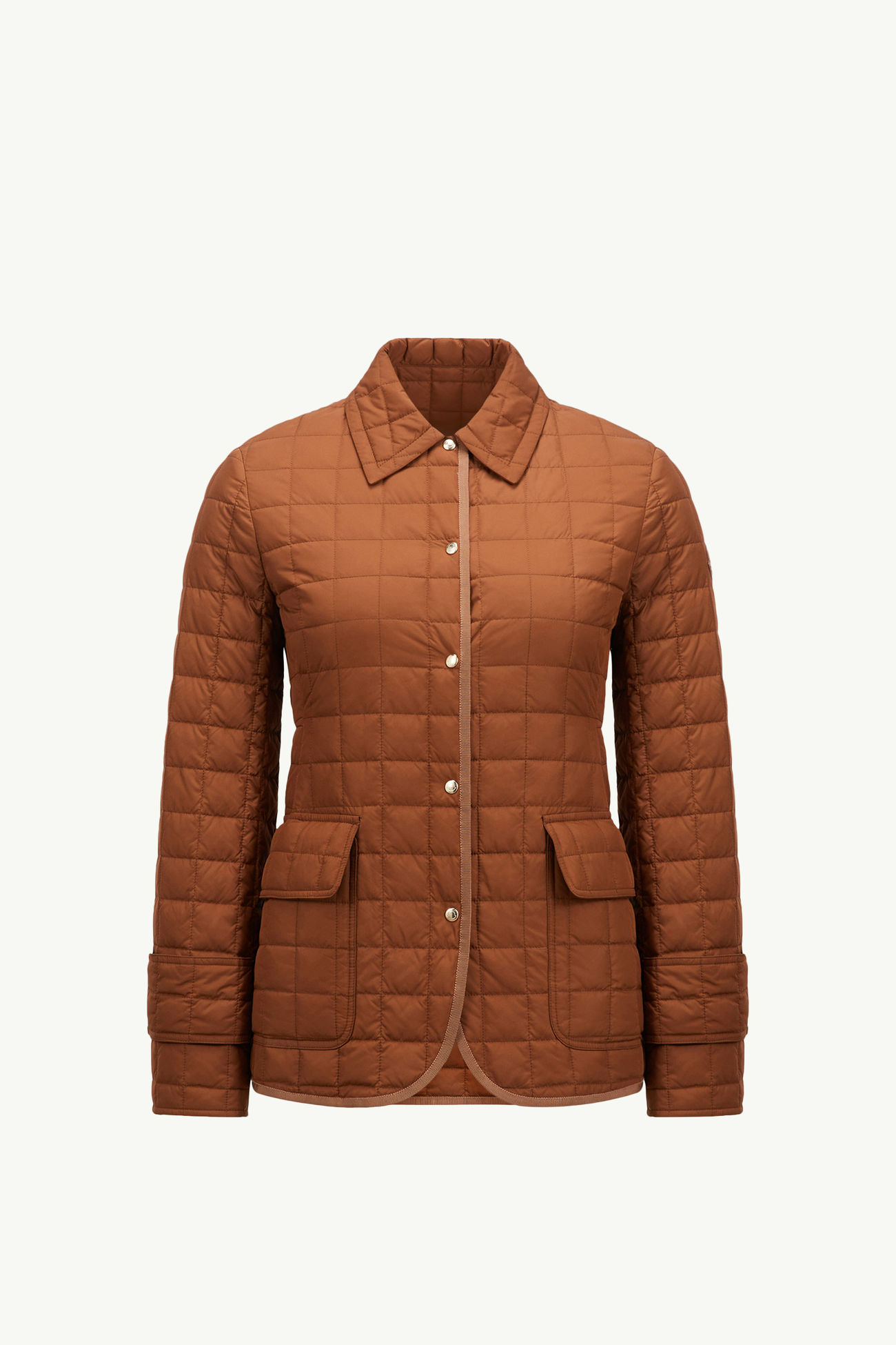 Epinal Square-Quilted Down Shirt Jacket Women Brown Moncler 2