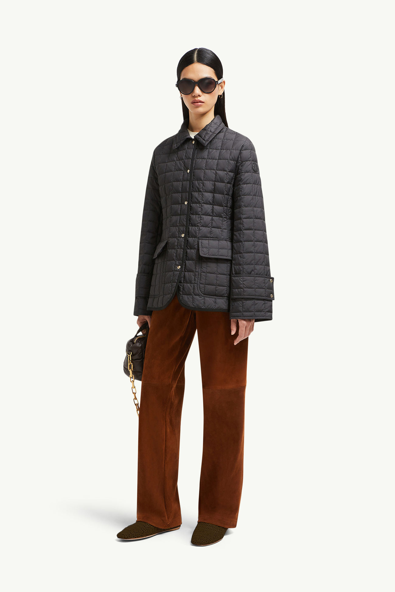 Giacca camicia imbottita Epinal con trapuntatura a quadri Donna Nero Moncler 0