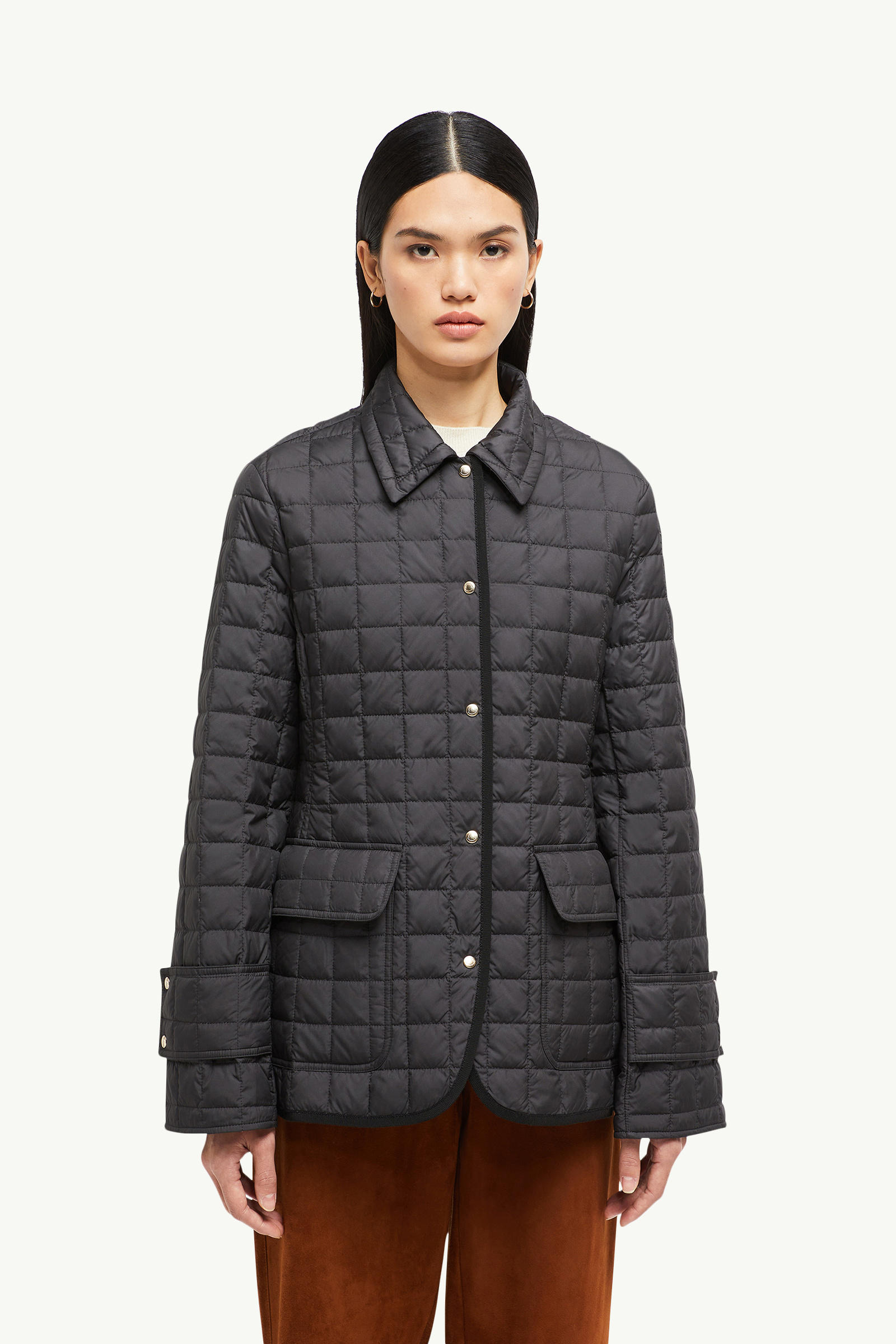 Epinal Square-Quilted Down Shirt Jacket Women Black Moncler 3