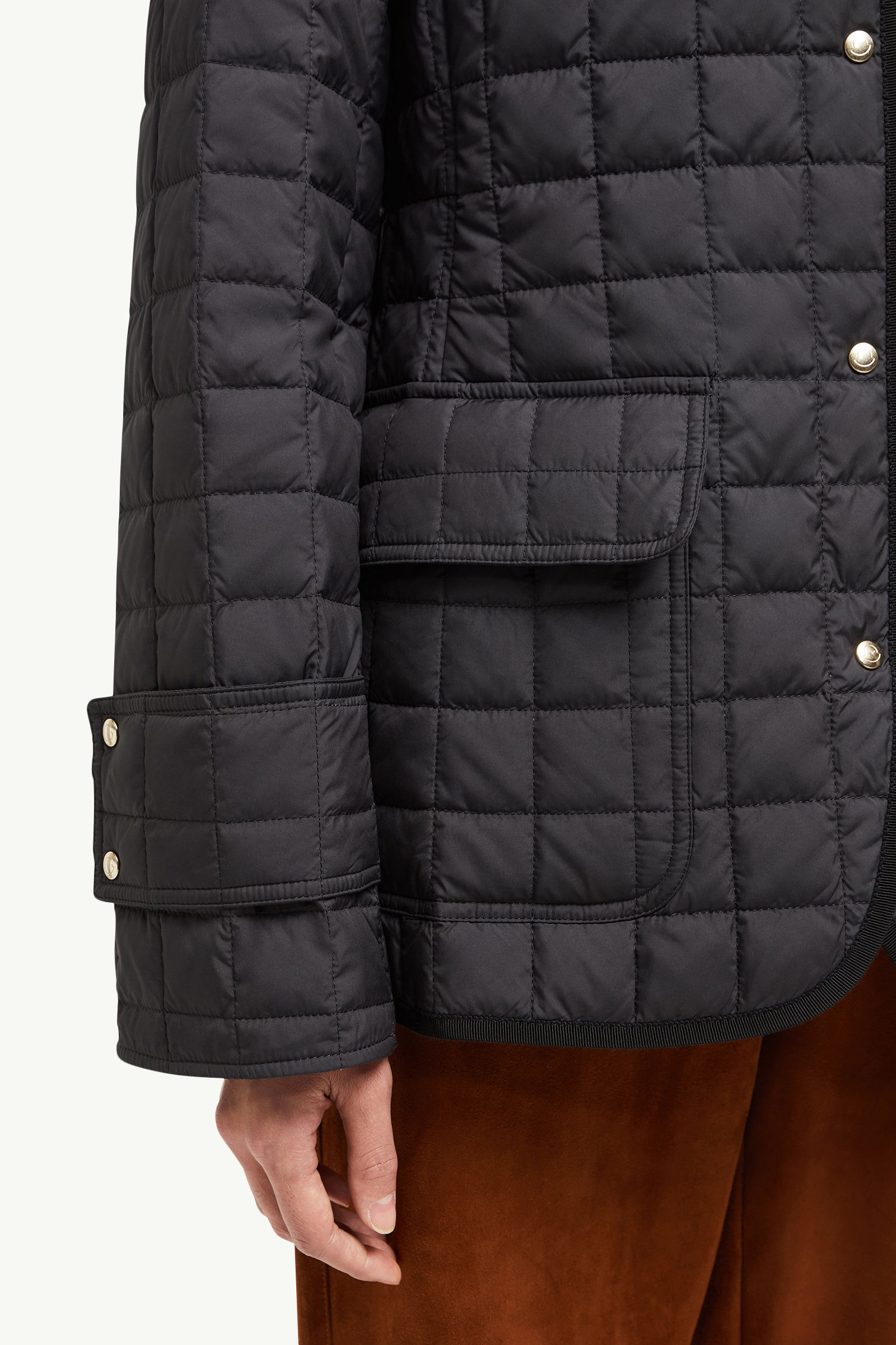 Epinal Square-Quilted Down Shirt Jacket Women Black Moncler 6