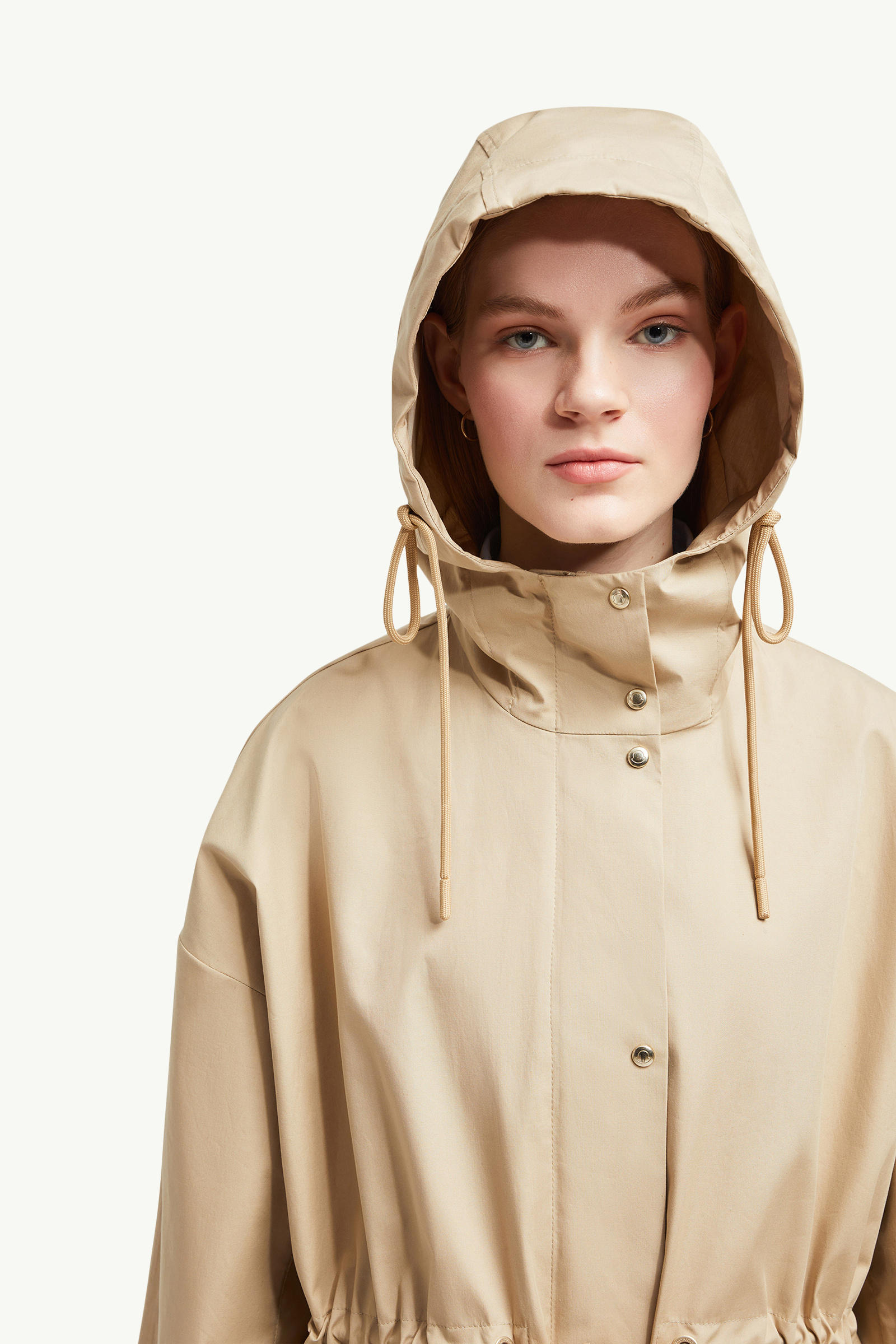 Gaillon Hooded Cotton Parka Coat Women Beige Moncler 5