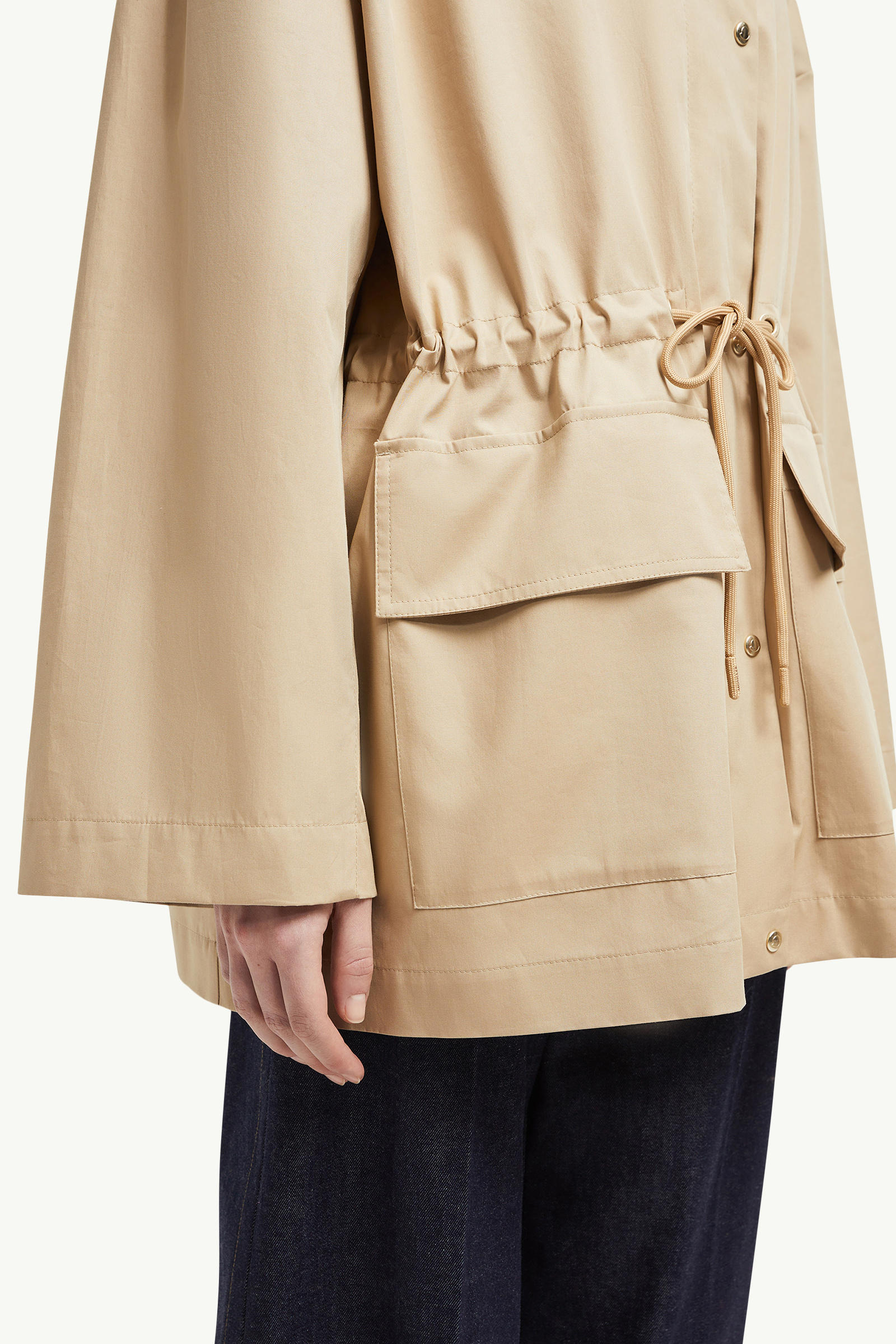 Gaillon Hooded Cotton Parka Coat Women Beige Moncler 6