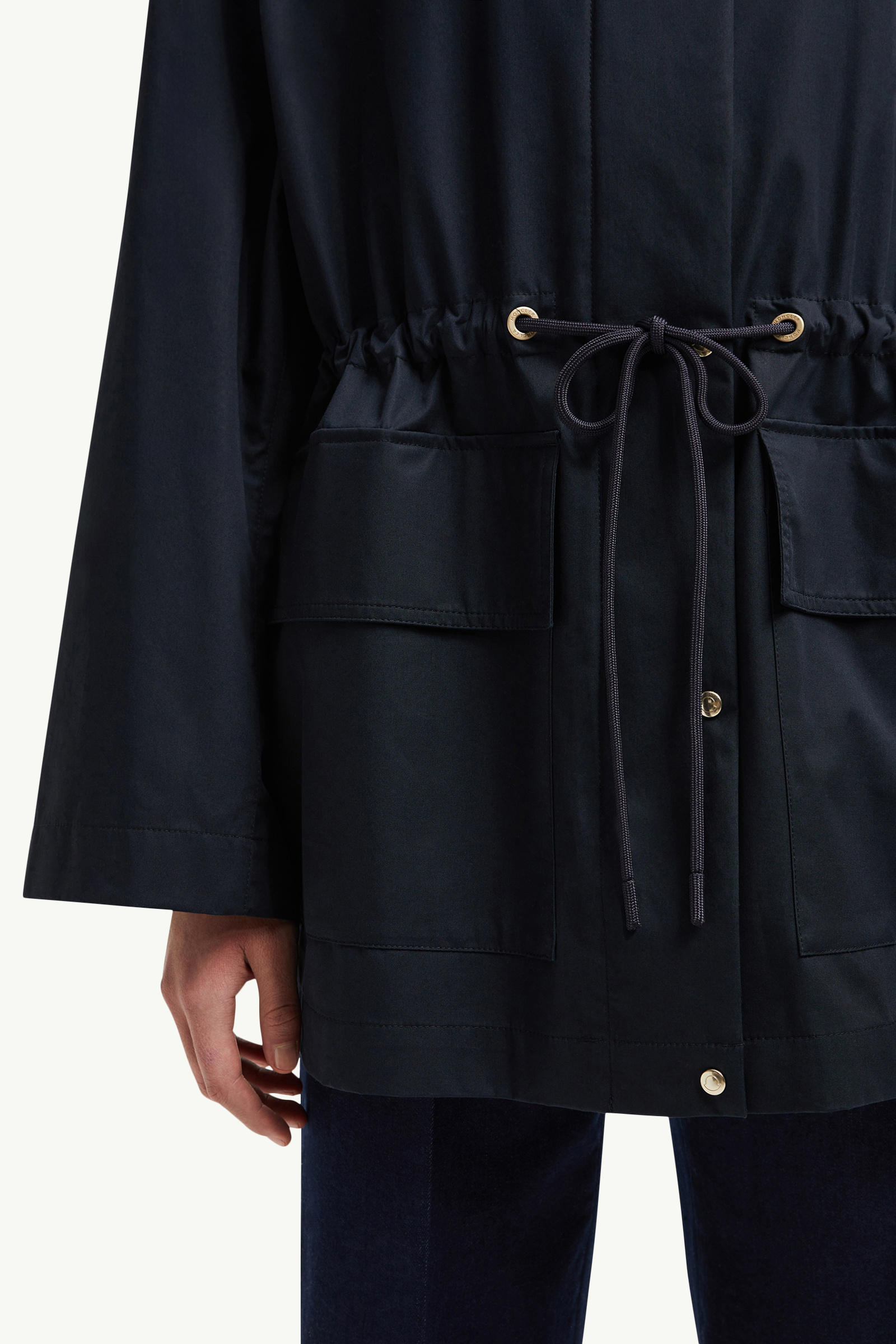 Gaillon Hooded Cotton Parka Coat Women Navy Blue Moncler 6
