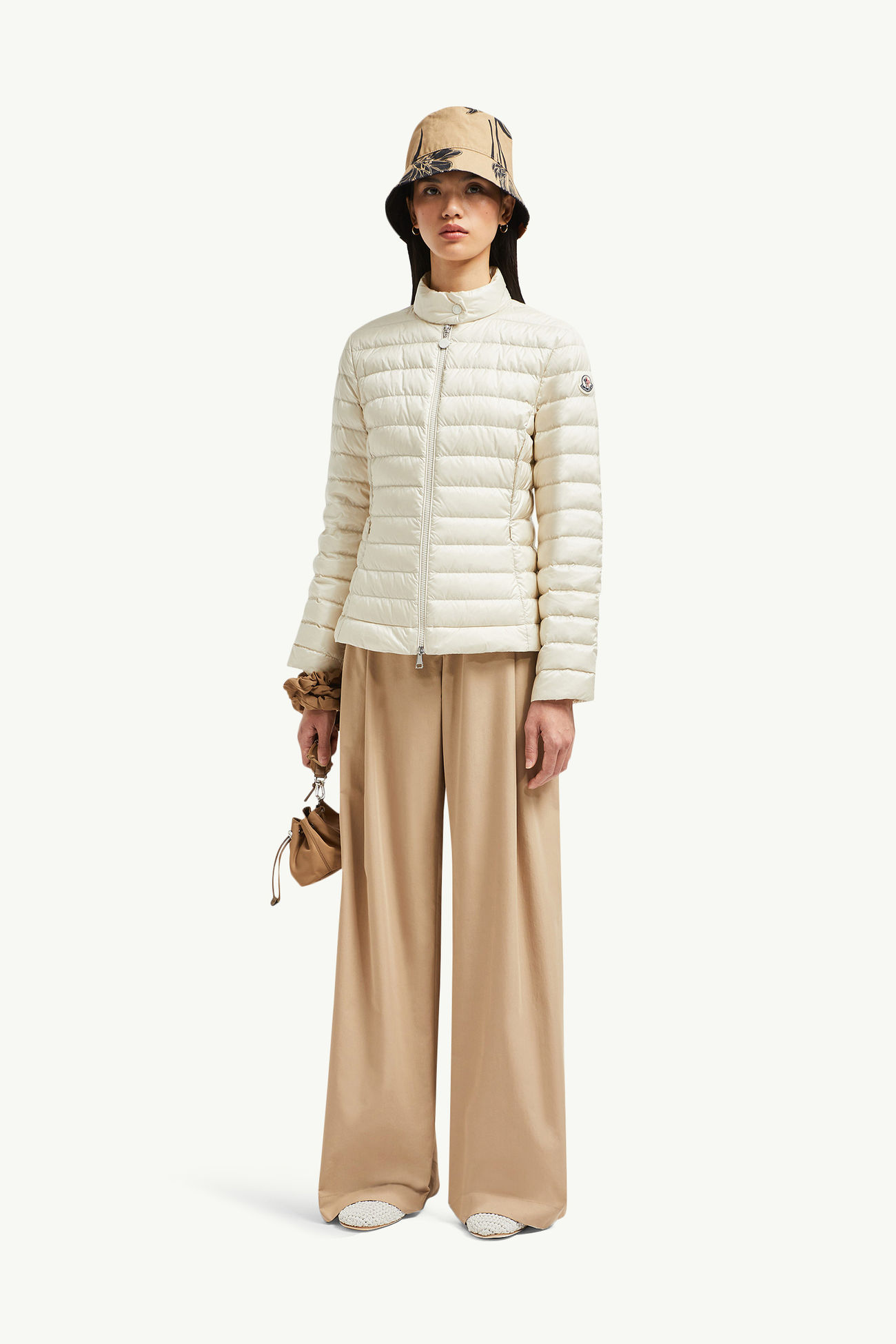 Igelle kurze Daunenjacke Damen Weiß-Elfenbein Moncler 0